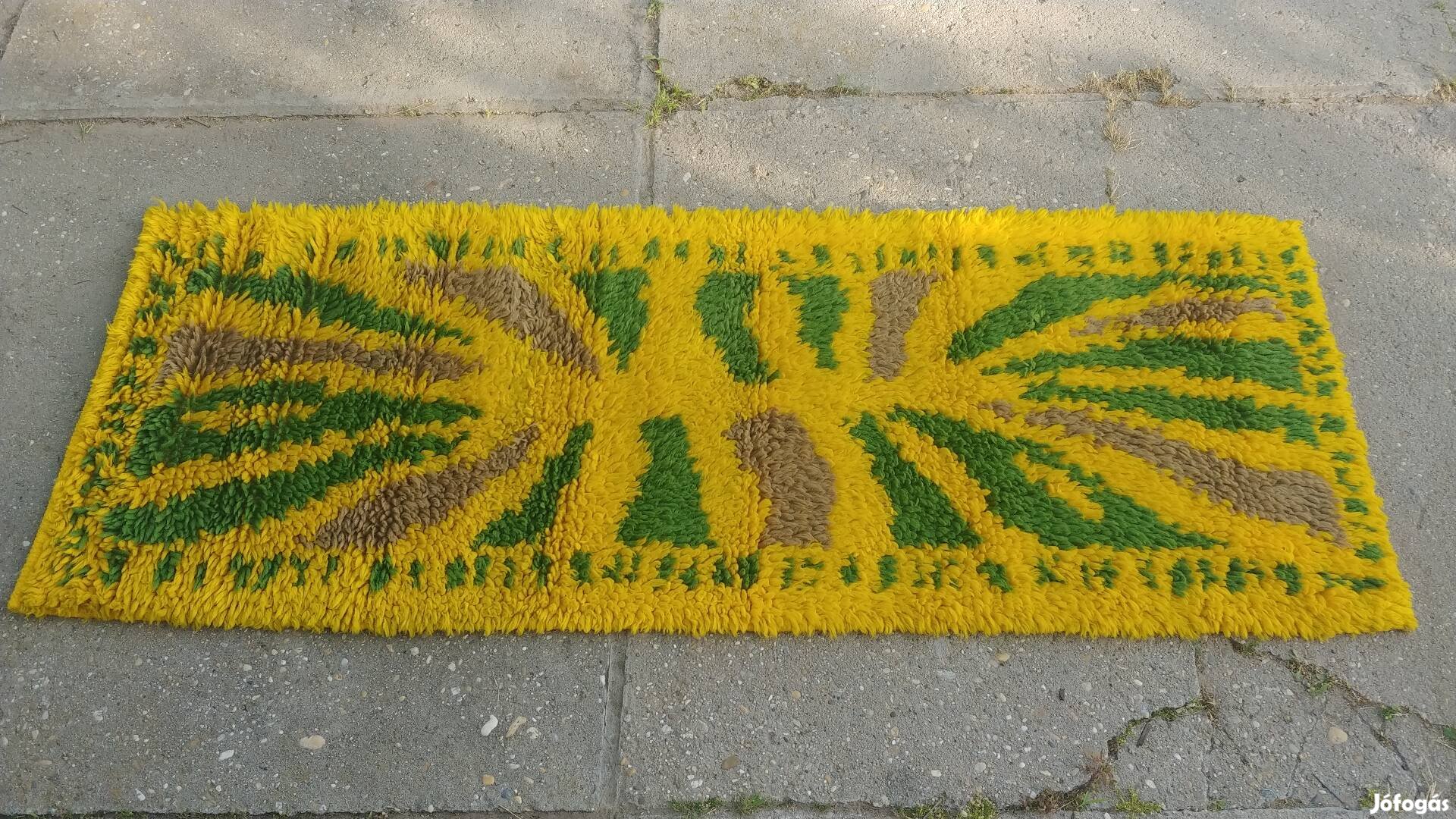 Retro gyapjú szőnyeg, kézi csomózású