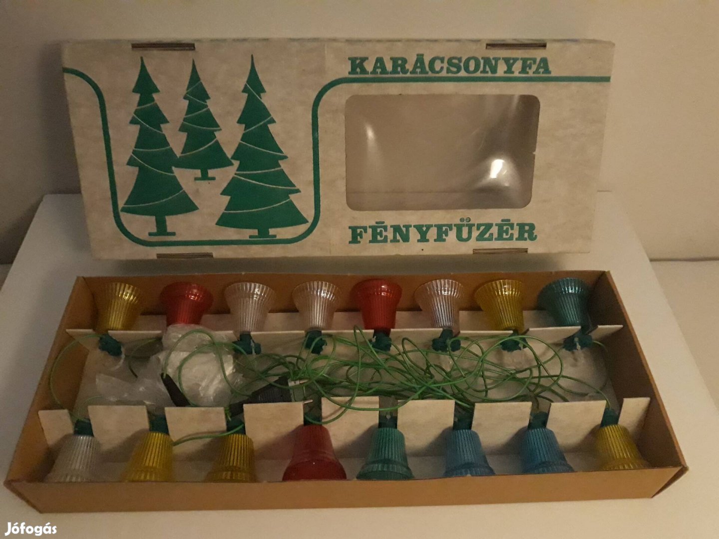 Retro harang karácsonyfa égősor, fényfüzér