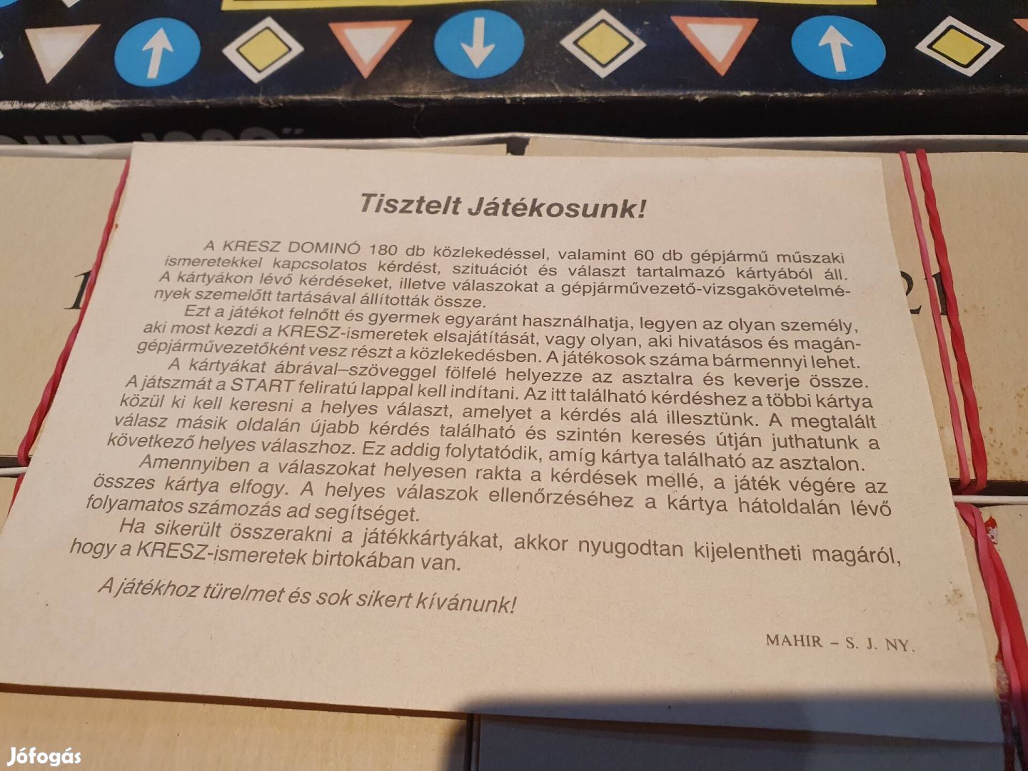 Retro hiánytalan kresz dominó oktató társasjáték szocreál kádár