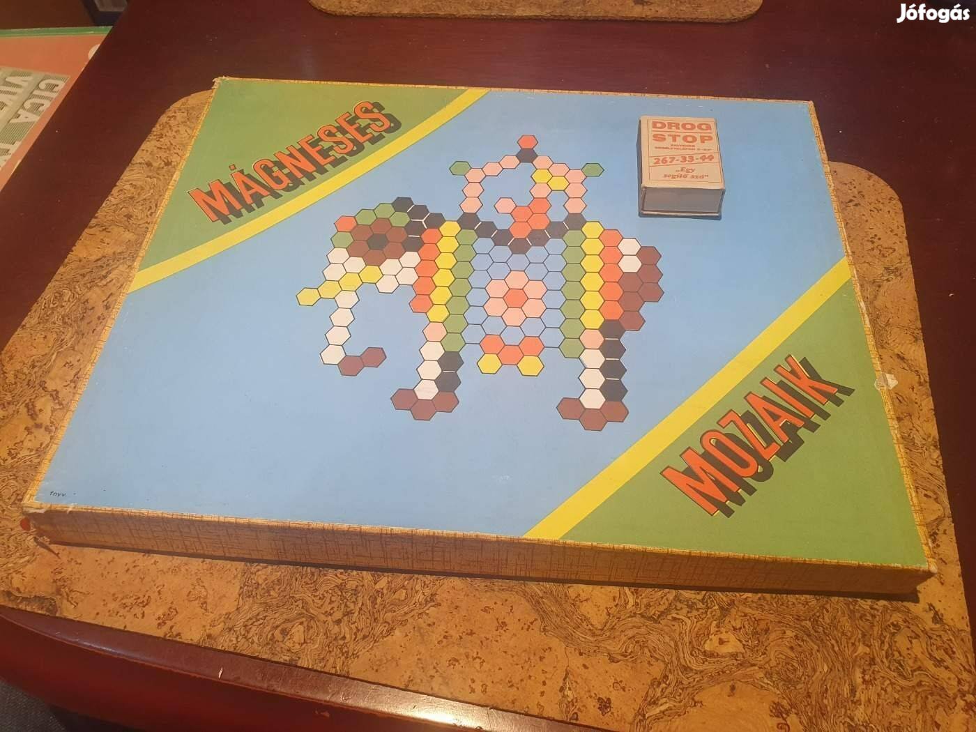 Retro hiánytalan mágneses mozaik kirakó társasjáték szocreál minerva