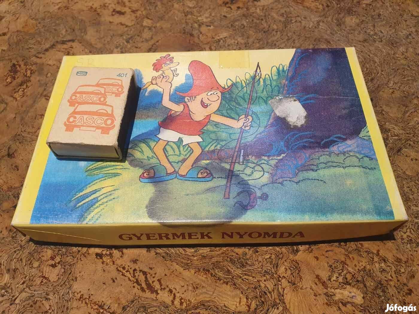Retro hiánytalan nagy ho-ho horgász gyermek nyomda szocreál mokép