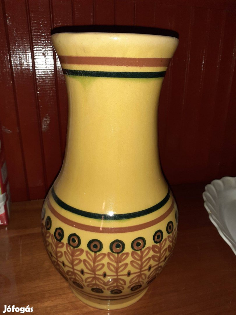 Retro hibátlan iparművészeti kerámia nagy váza 30cm jelzett