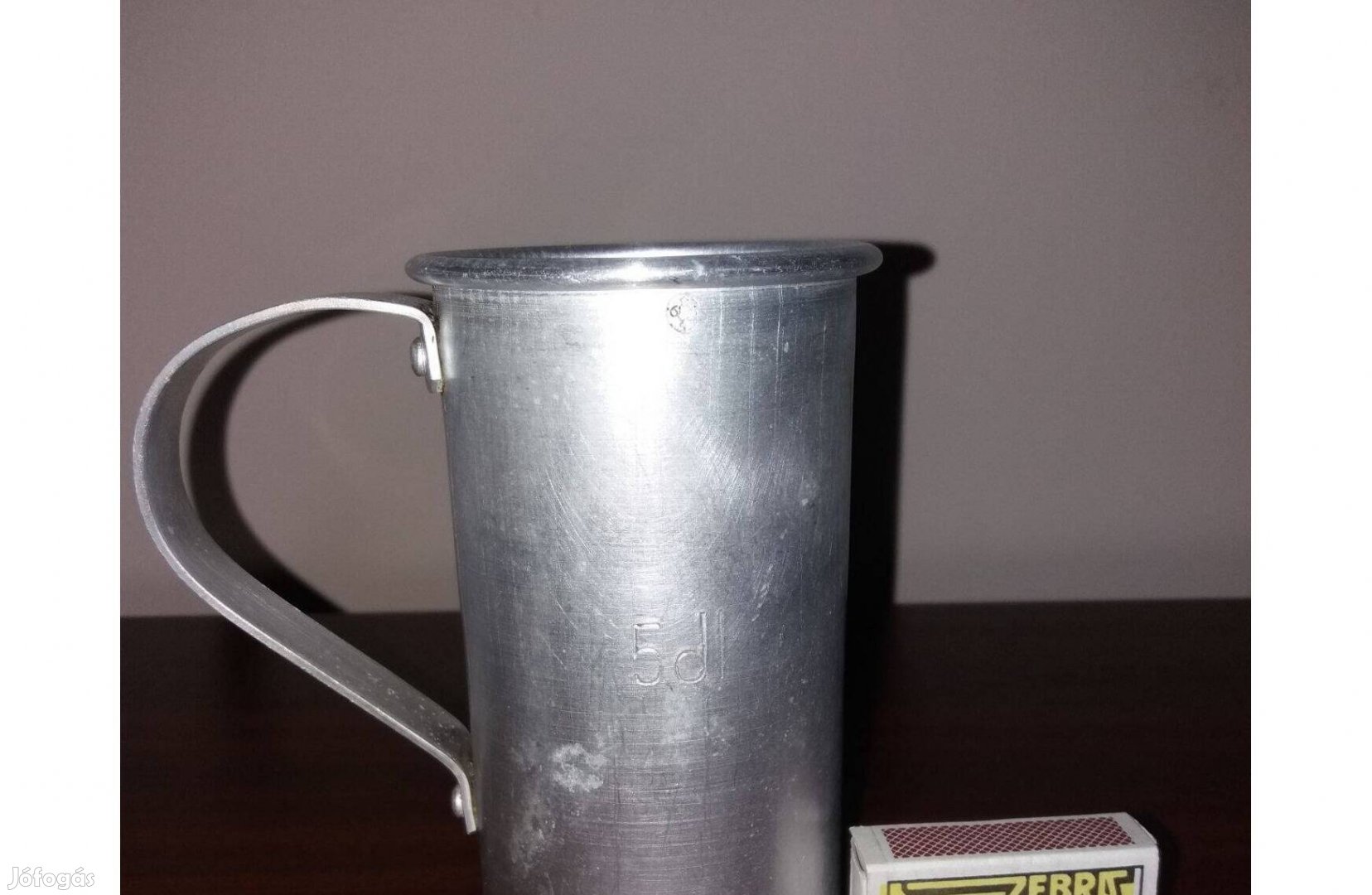 Retro hitelesített 0,5 literes alumínium kimérős pohár hibátlan