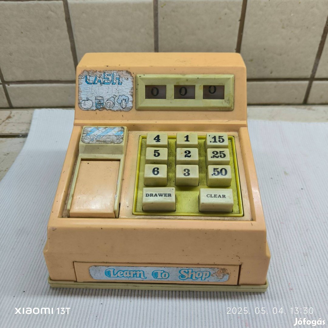 Retro játék , pénztárgép kassza eladó! 18 x 17 x 14 cm