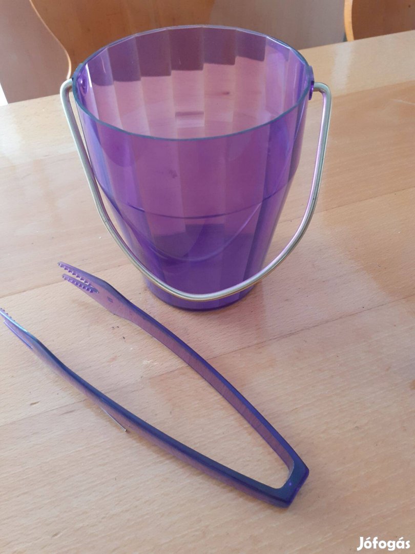Retro jégtartó vödör csipesszel nem használt új állapot