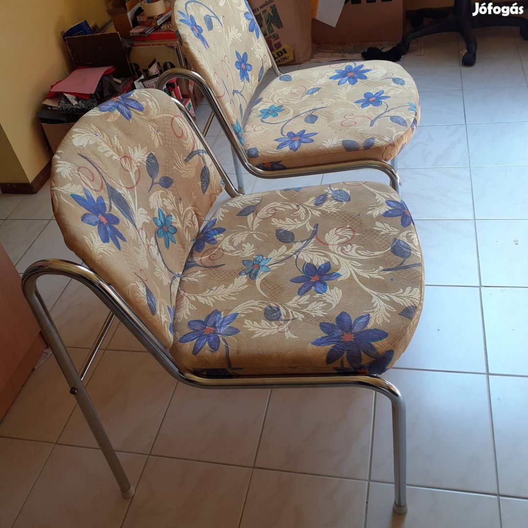 Retro kényelmes fémvázas szék 2 db.