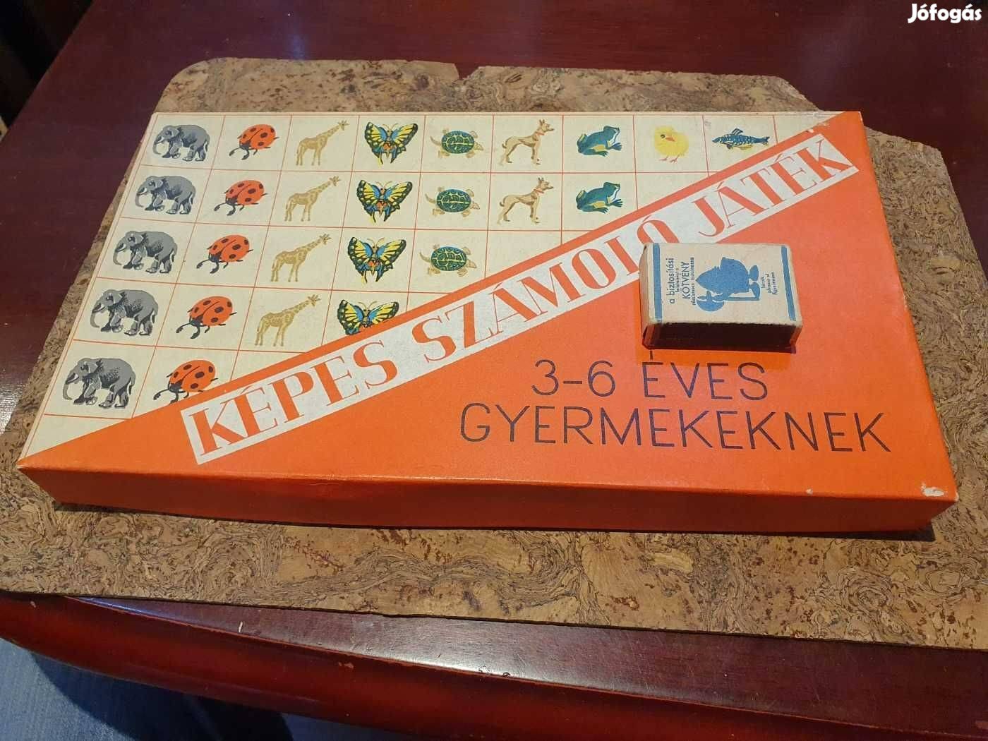 Retro képes számolójáték társasjáték hiánytalan szocreál kádár