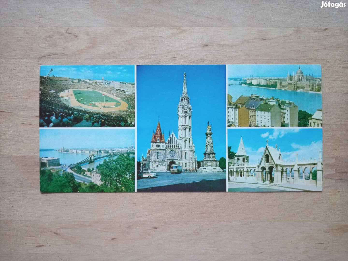 Retró képeslap Budapest látkép Népstadion egykor postatiszta