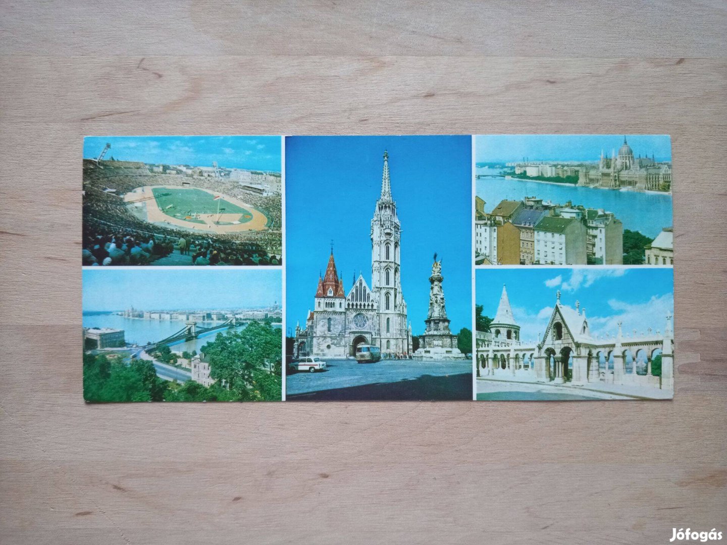 Retró képeslap Budapest látkép Népstadion egykor postatiszta