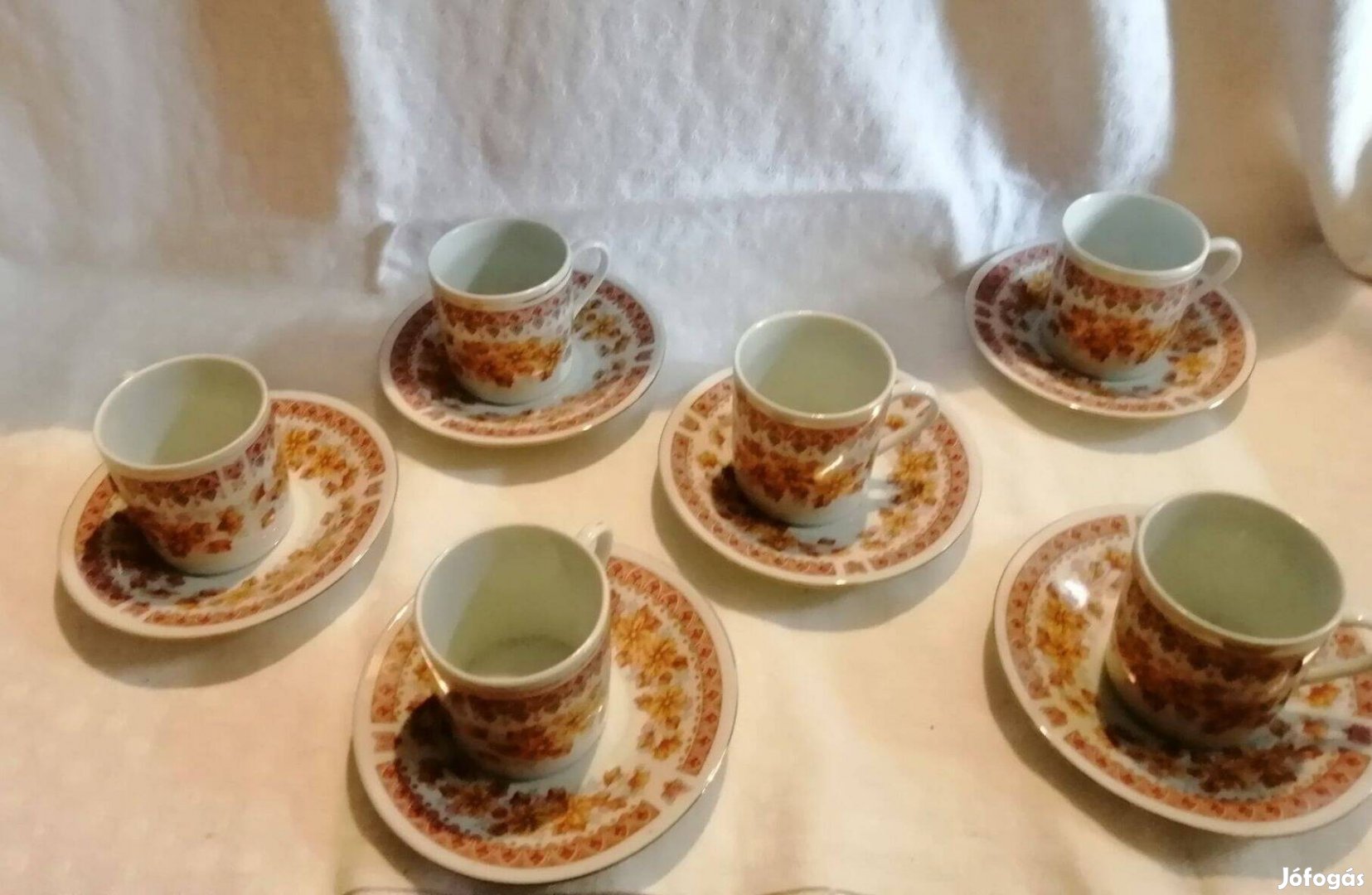 Retro kínai porcelán kávéskészlet 6 személyes