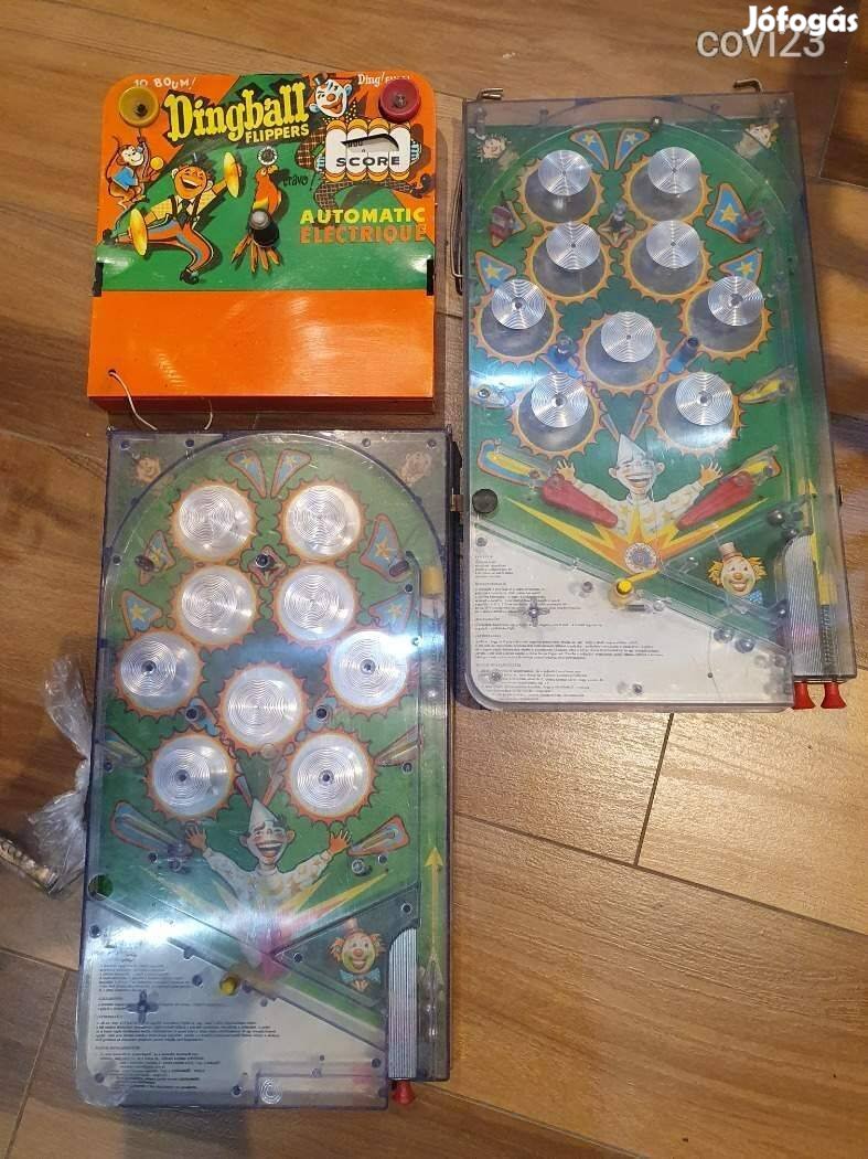 Retro lemezárugyár dingball flipper tivoli alkatrészek egyben szocreál