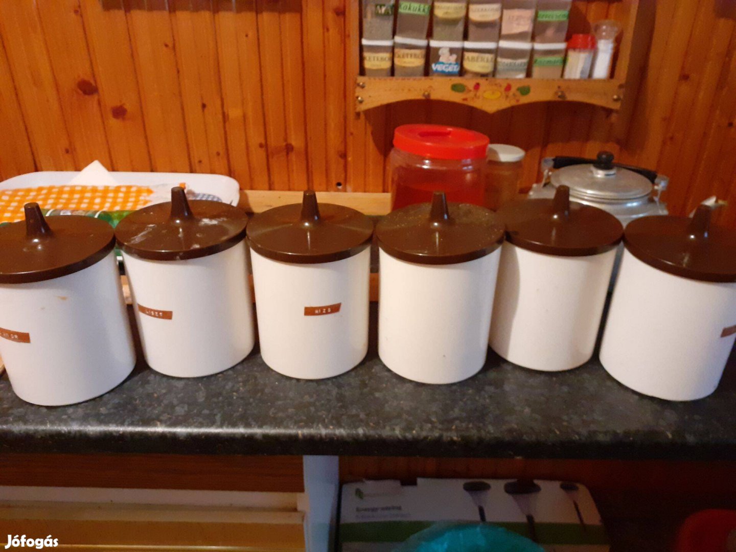 Retro müa tároló készlet Plastima kb 1 l-es 6db-os