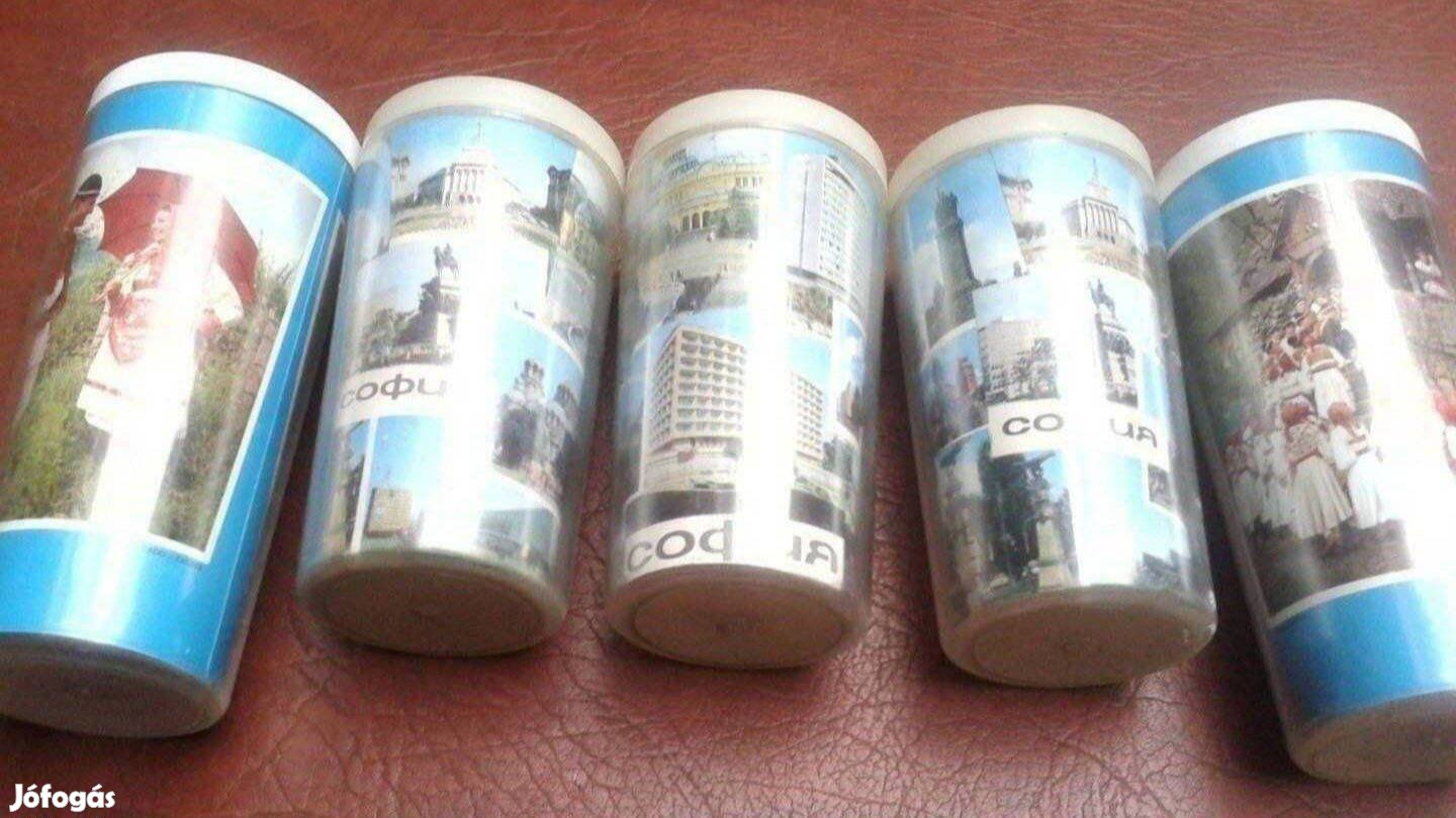 Retro műanyag pohár 1980 Bulgária