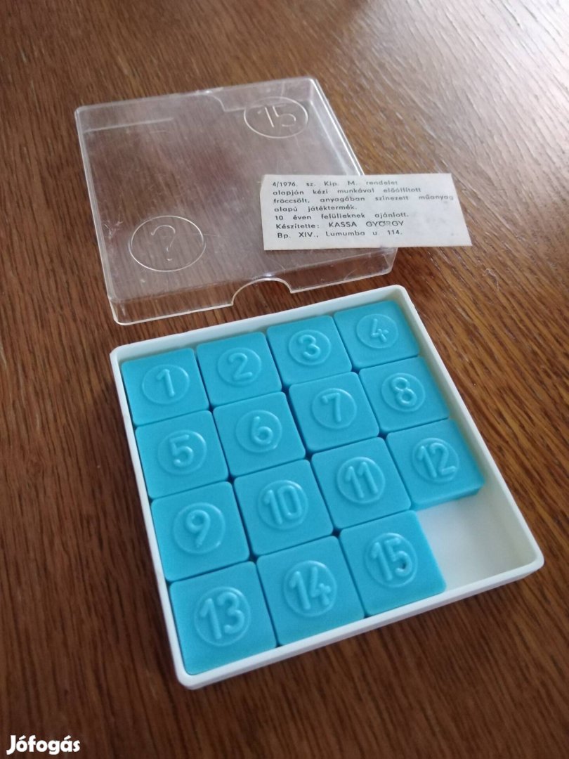 Retro műanyag számkirakó tilitoli logikai játék kék