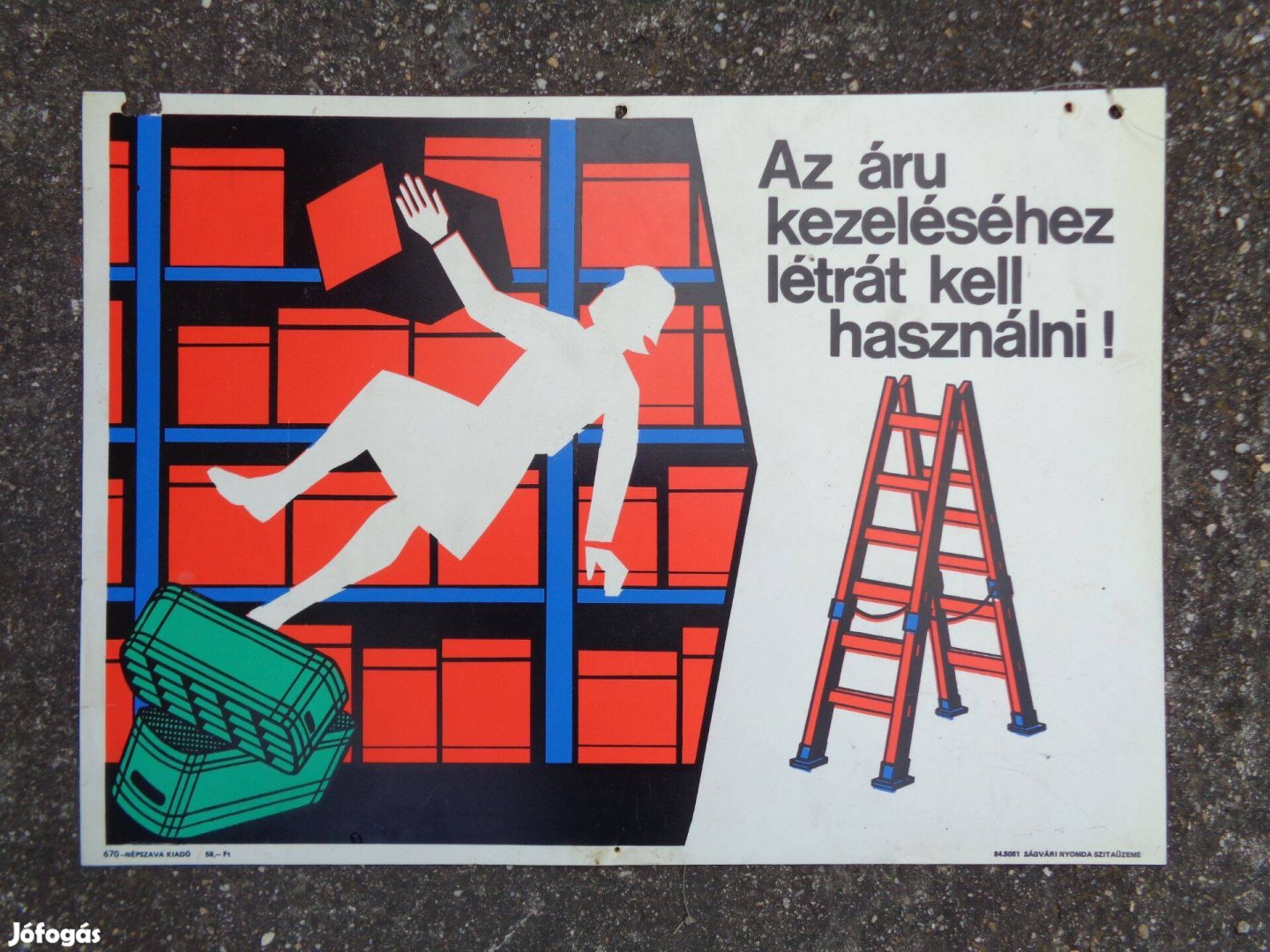 Retró munkavédelmi tábla eladó