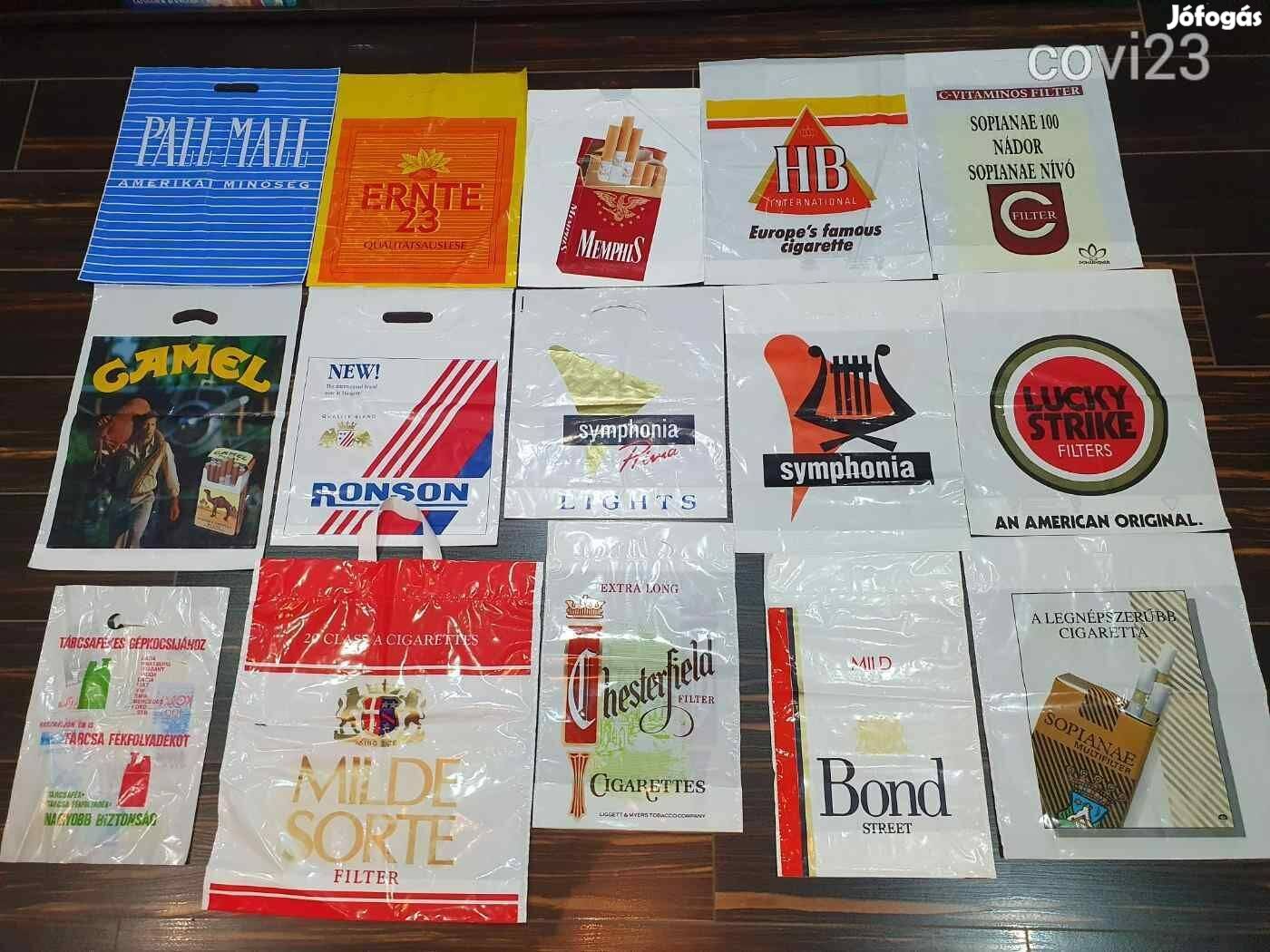 Retro nejlontáskák gyűjteménye malév cigaretta úttörő skála centrum1