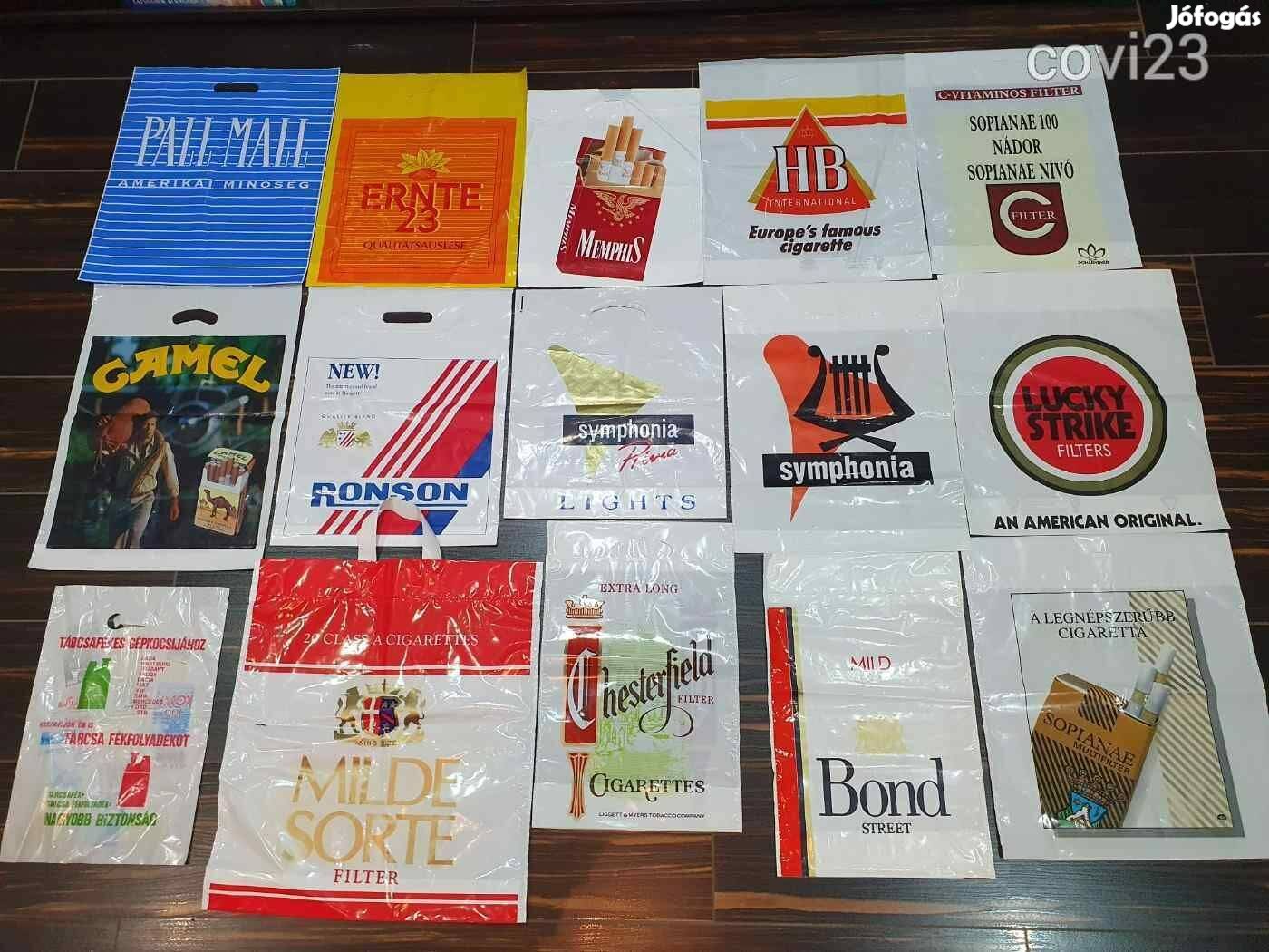 Retro nejlontáskák gyűjteménye malév cigaretta úttörő skála centrum