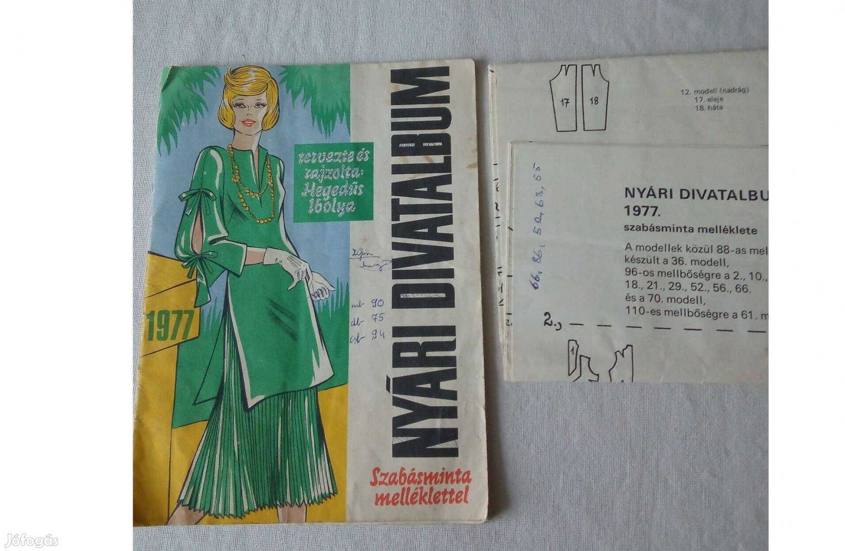 Retró nyári divatalbum szabásminta melléklettel. 1977