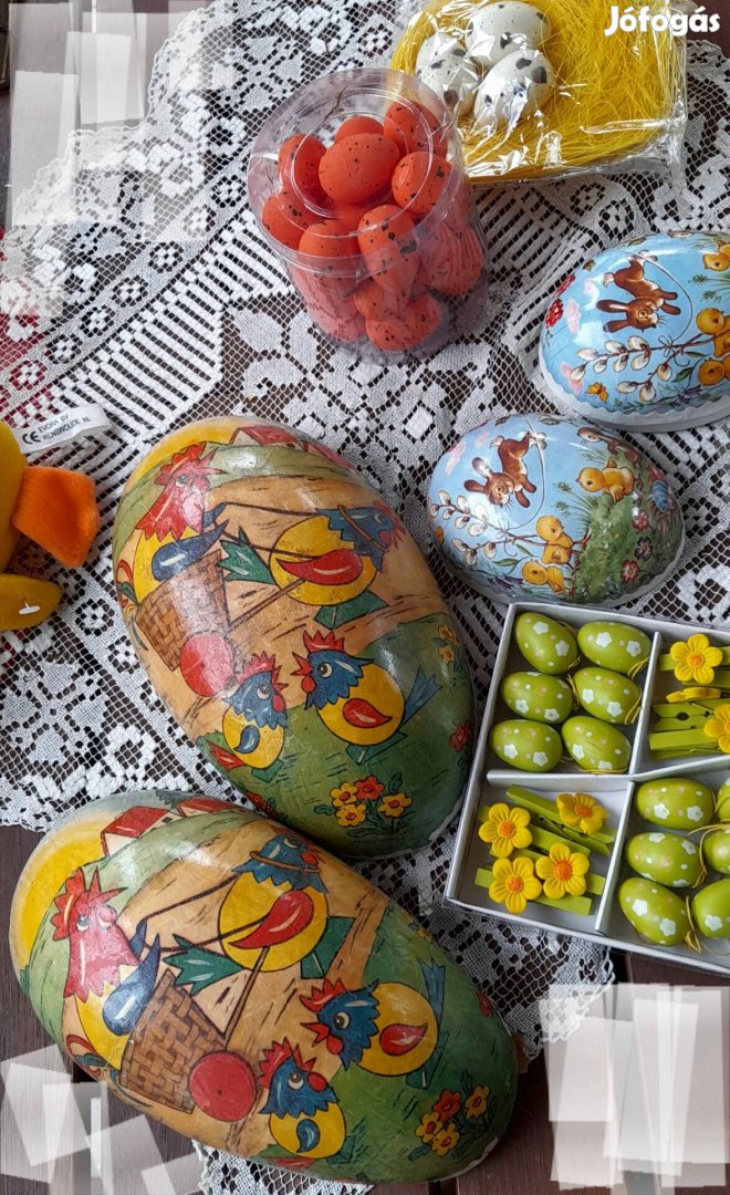 Retro papír masé húsvéti tojás