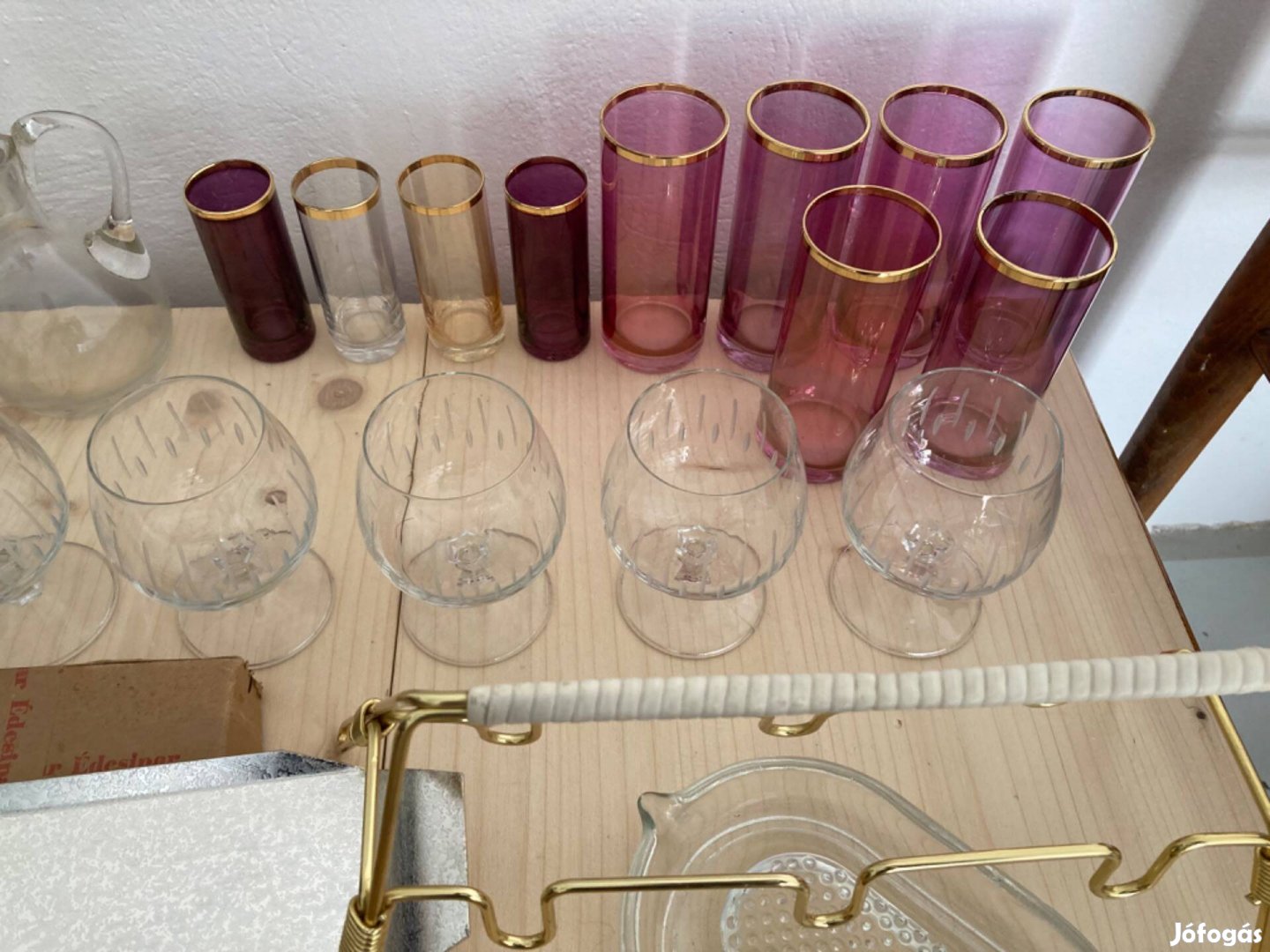 Retro poharak, evőeszköz, porcelán