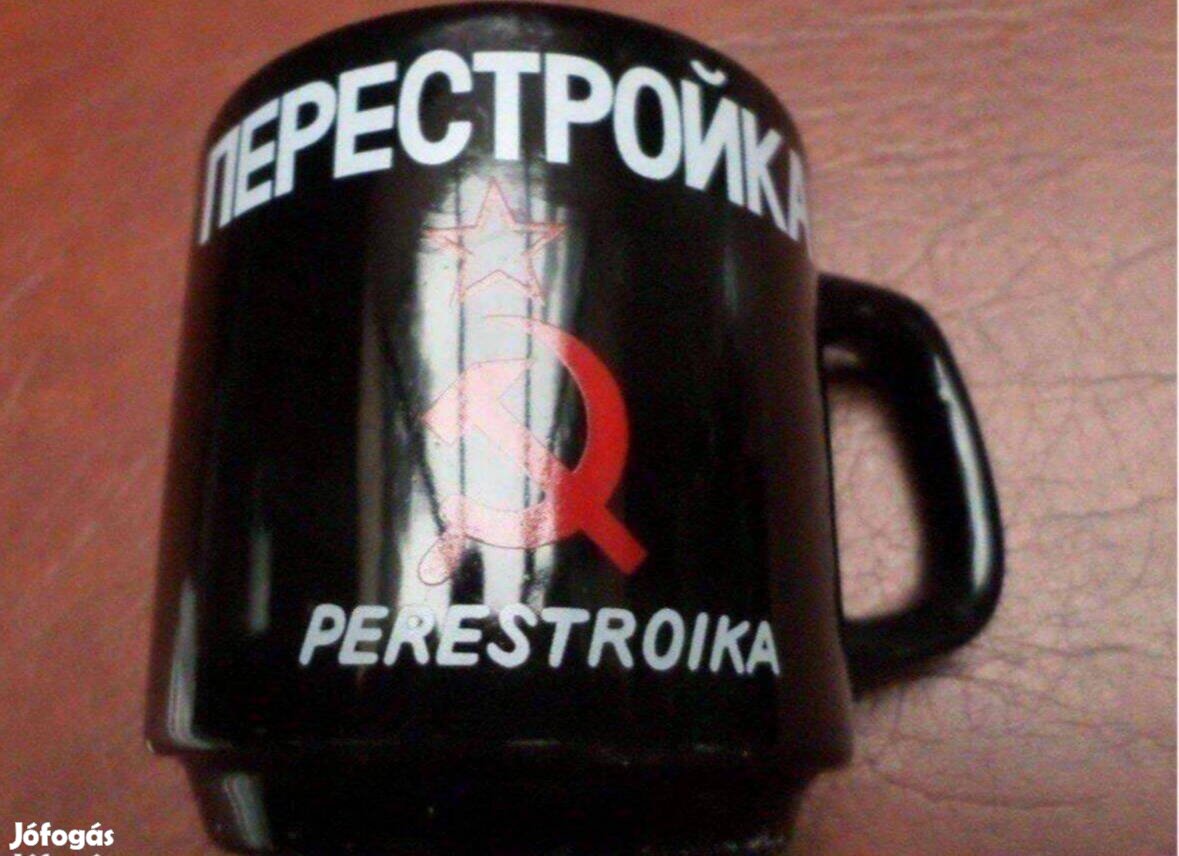 Retro porcelán bögre orosz perestroika