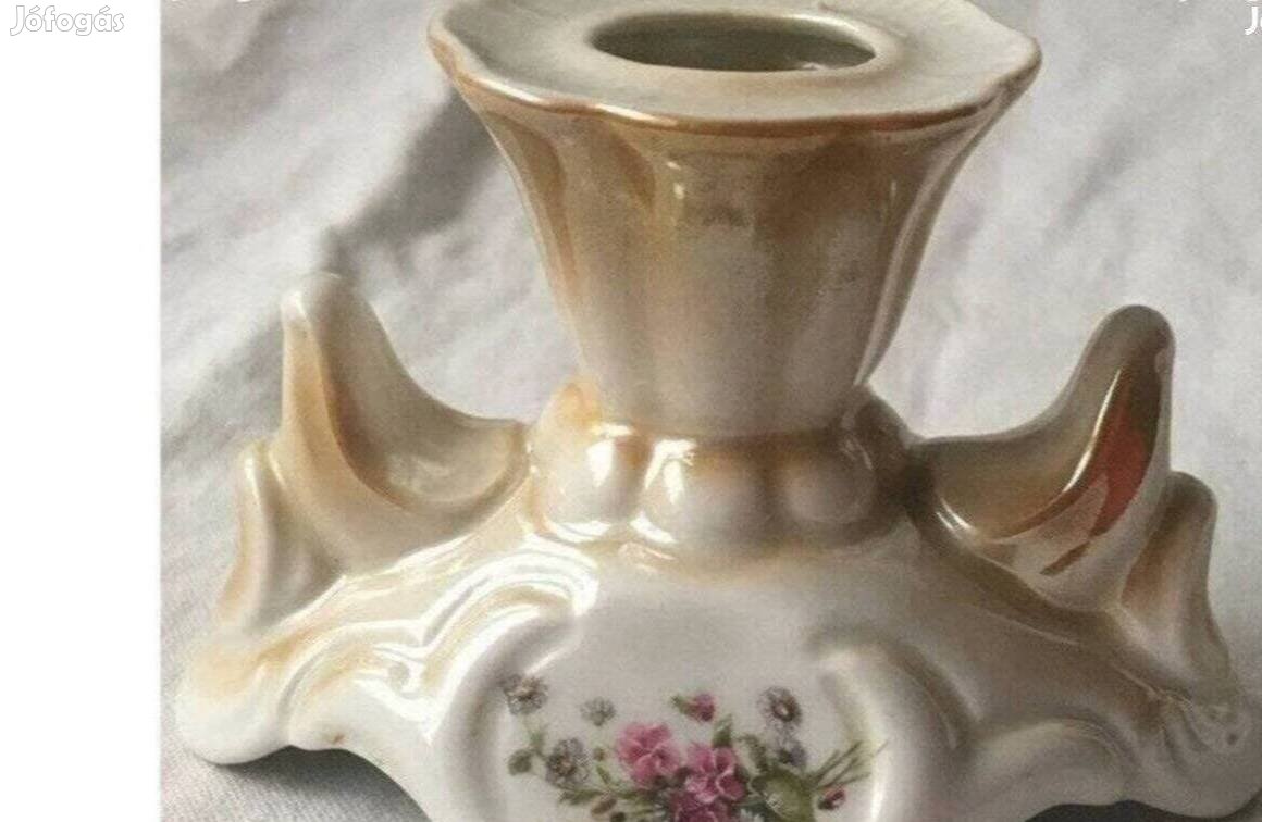 Retro porcelán gyertyatartó