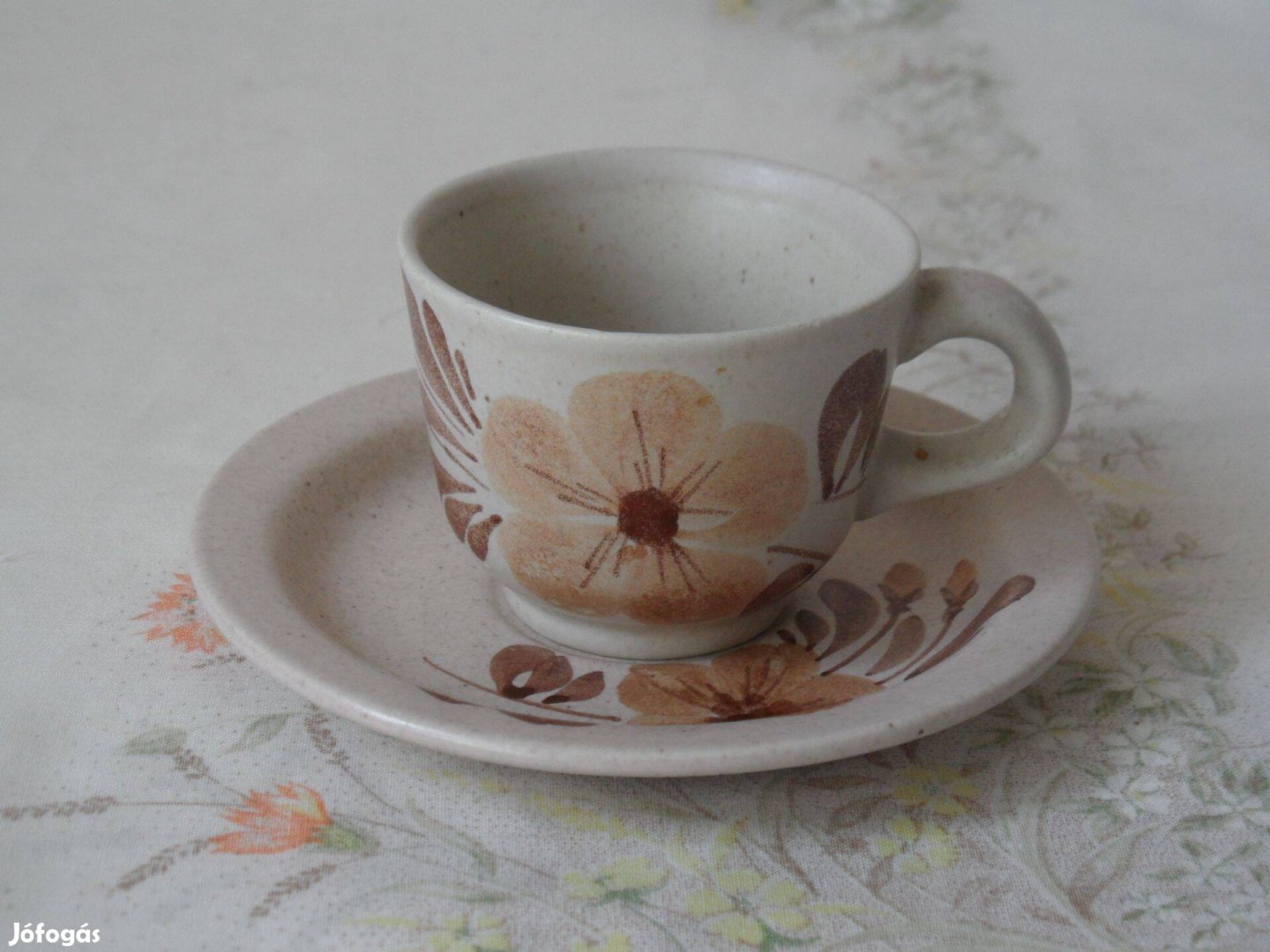 Retro porcelán kávés csésze + alj