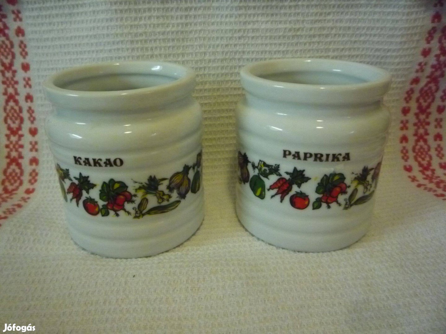 Retro porcelán mintás fűszertartó tároló edény felirattal egységáron