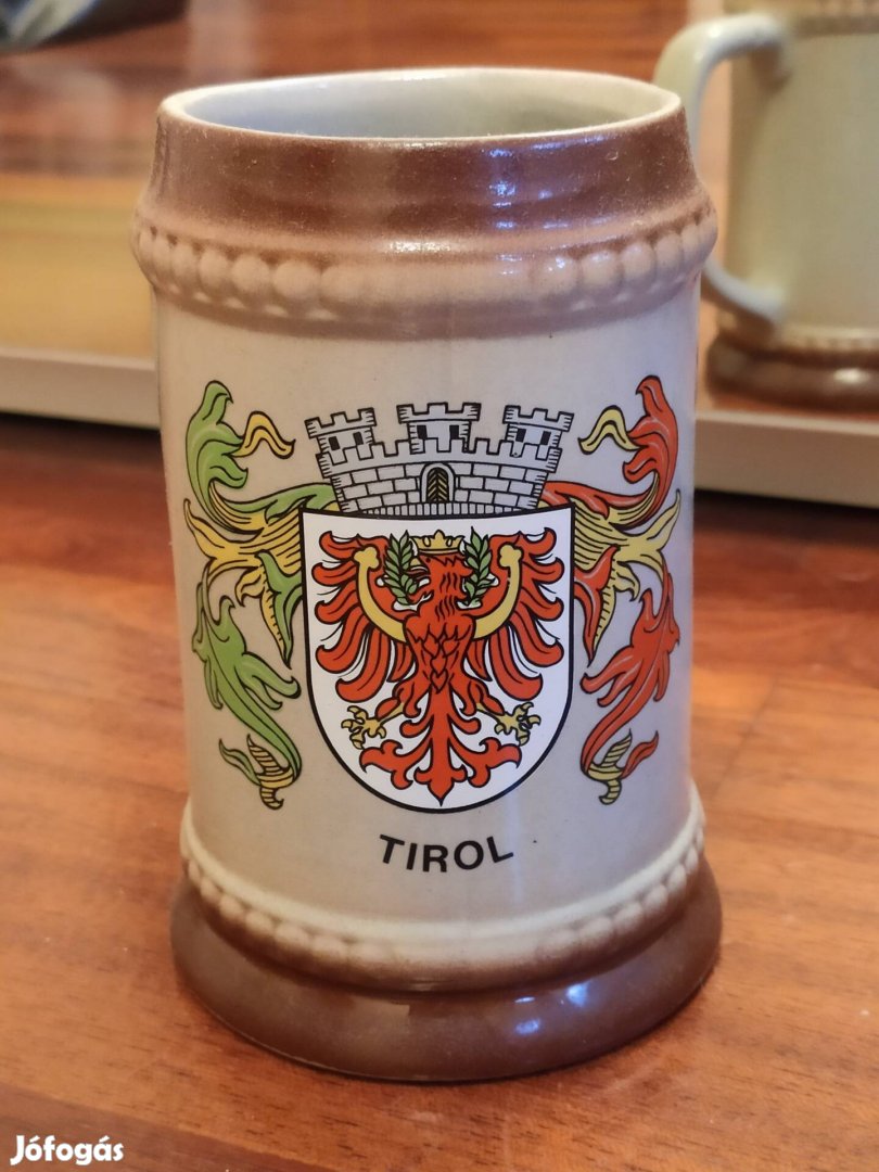 Retro porcelán sörös korsó Tirol