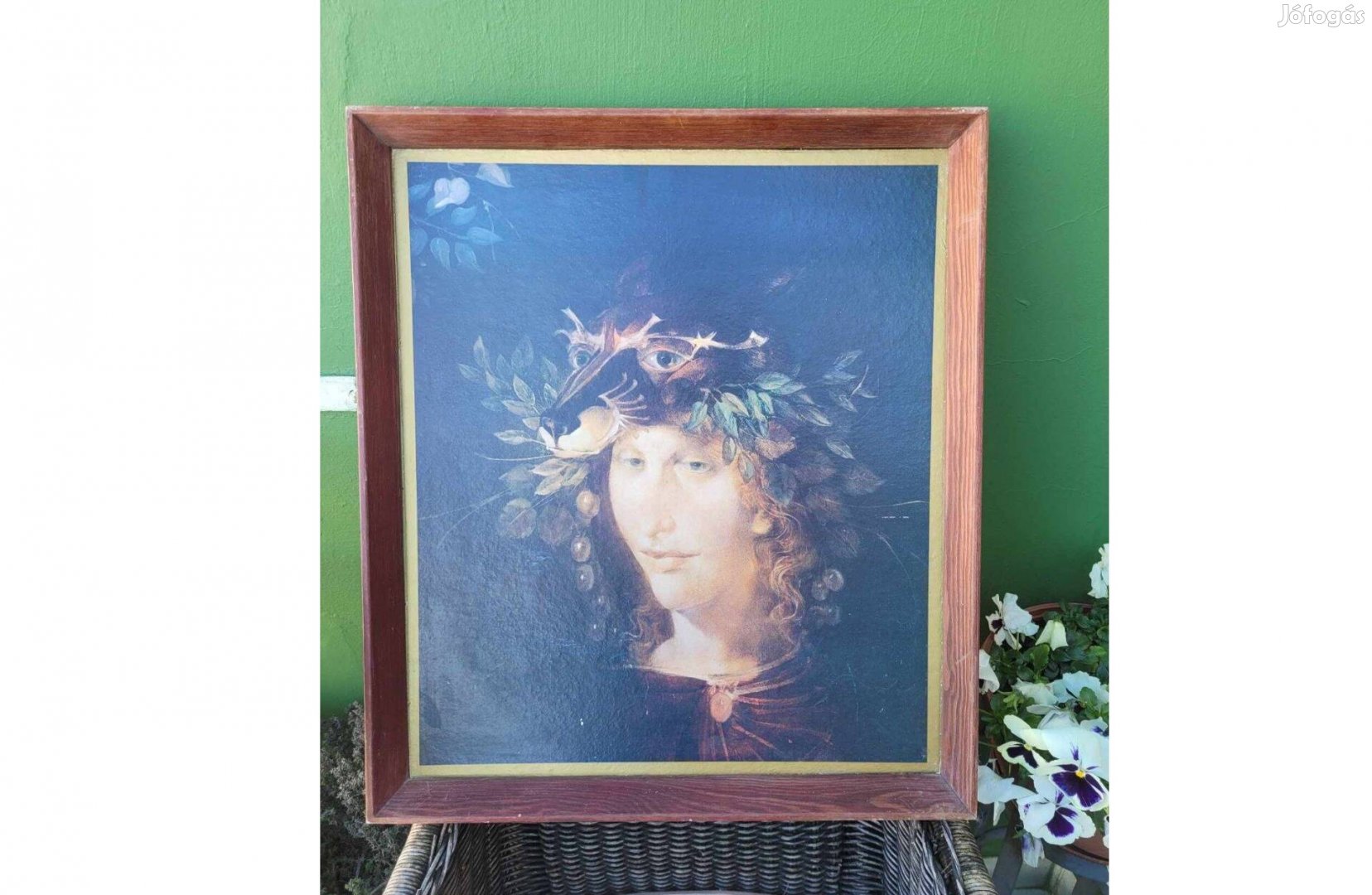 Retró poszter falemezen fa keretben