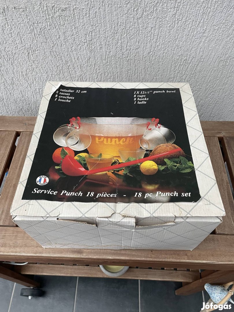 Retro puncsos készlet, pohár és tál készlet eladó Budán! 