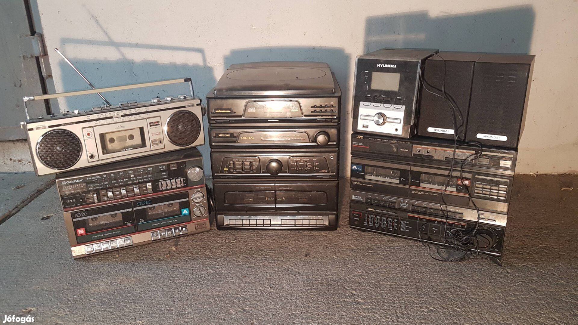 Retro rádió csomag egyben eladó Universum kétkazettás hifi