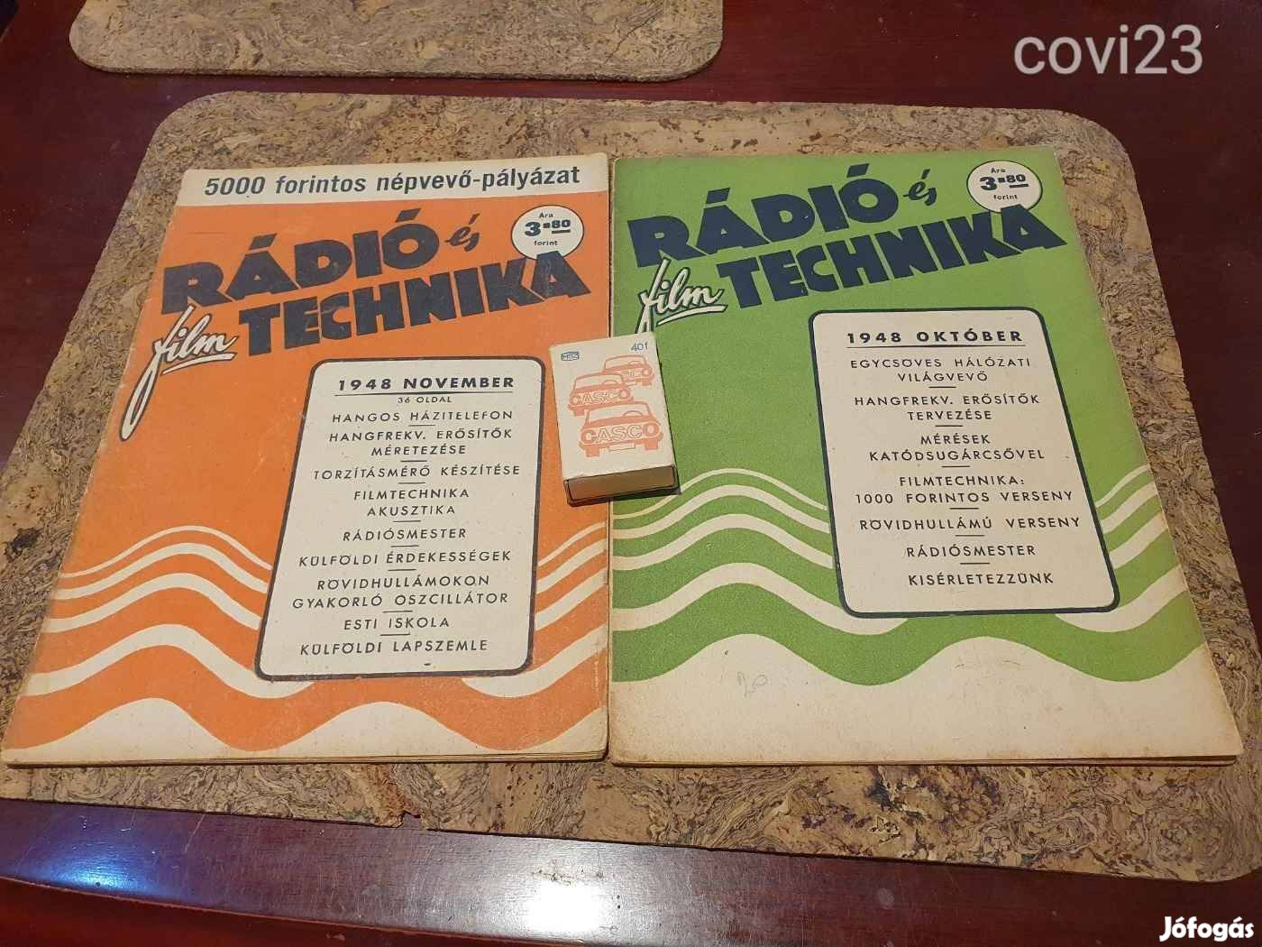 Retro rádió technika magazin újság 1948-ból híradástechnika