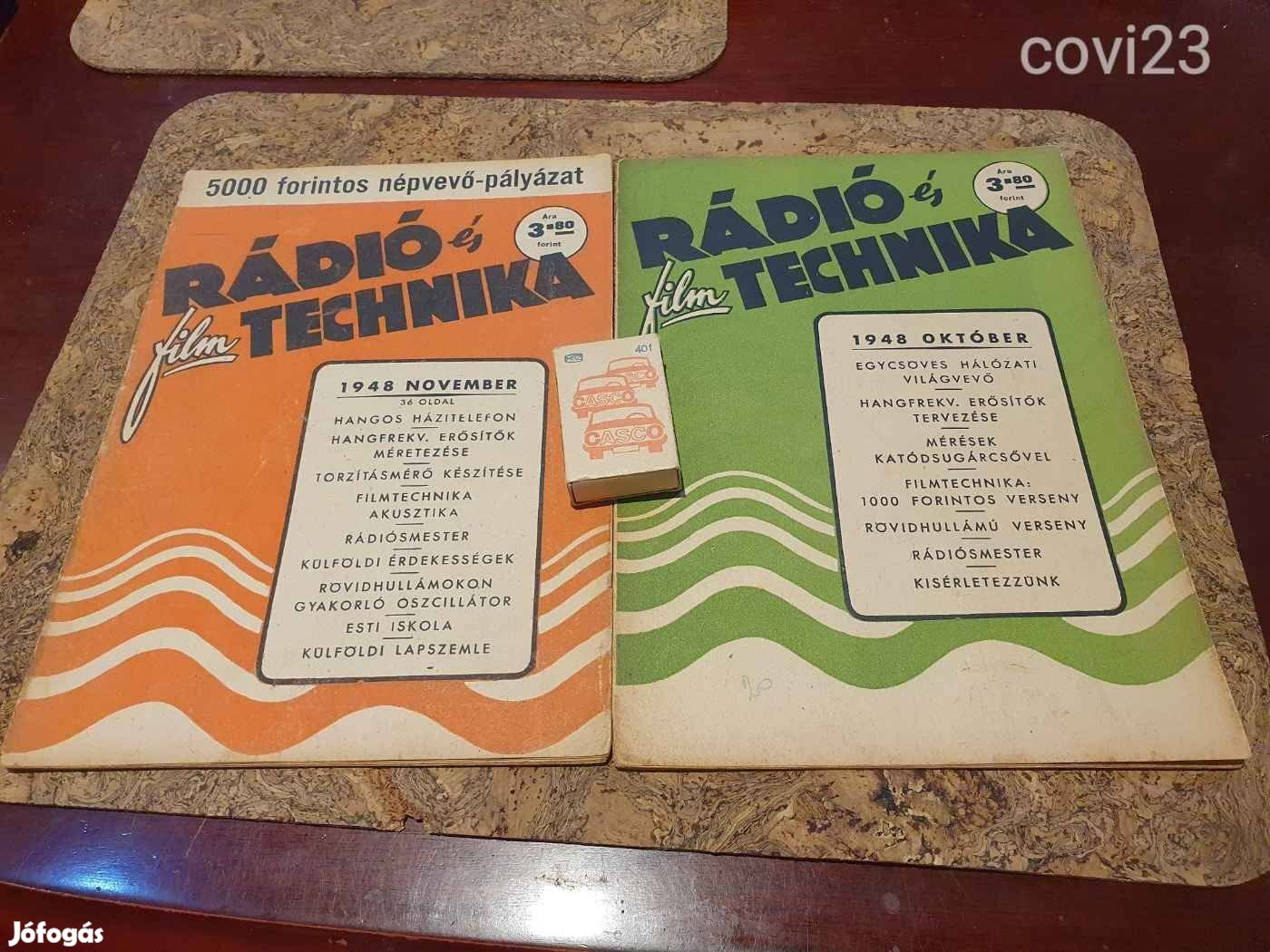 Retro rádió technika magazin újság 1948-ból szocreál kádár folyóirat