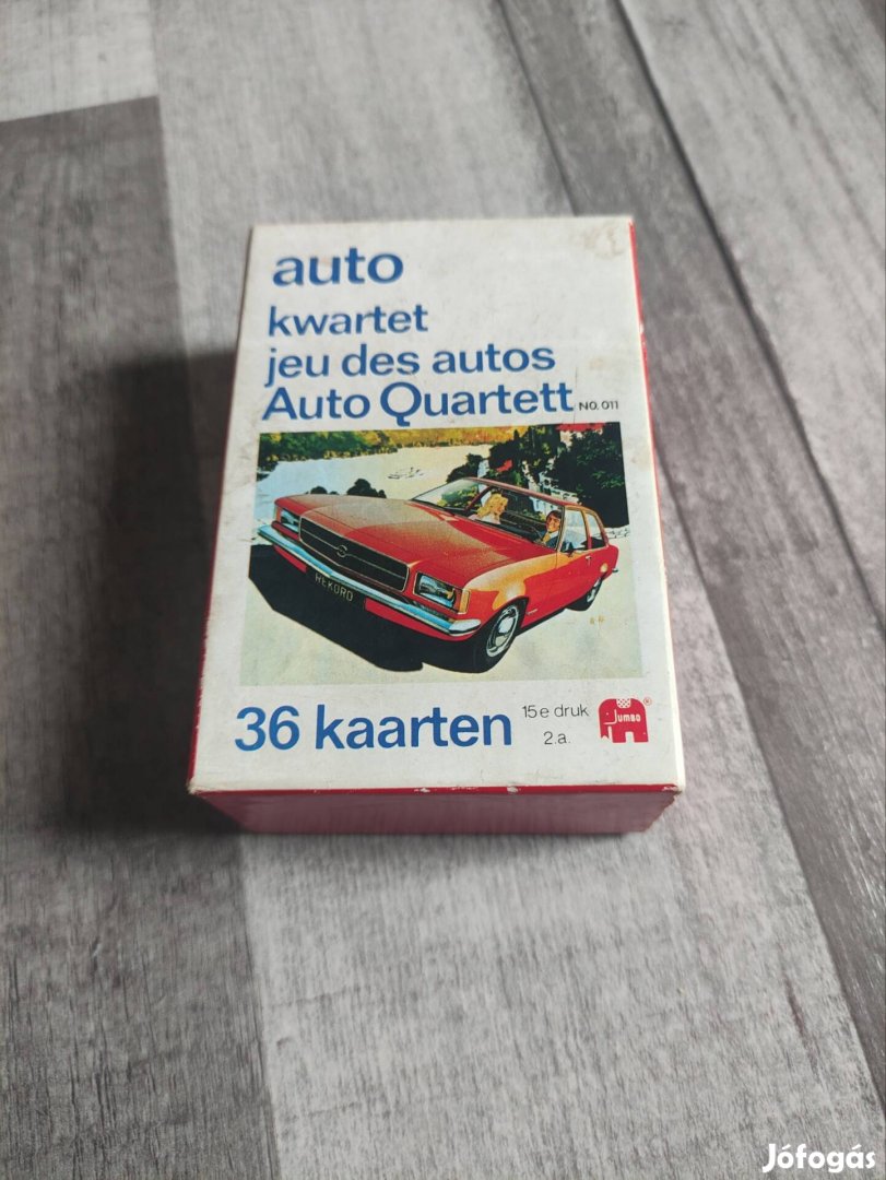 Retro régi autók autós kártya kvartett játék autóskvartett 