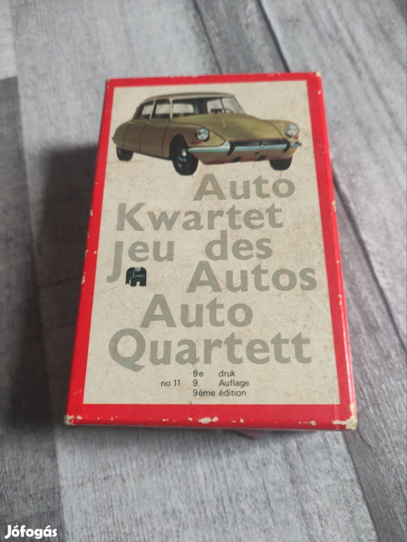 Retro régi autók autós kártya kvartett játék autóskvartett 