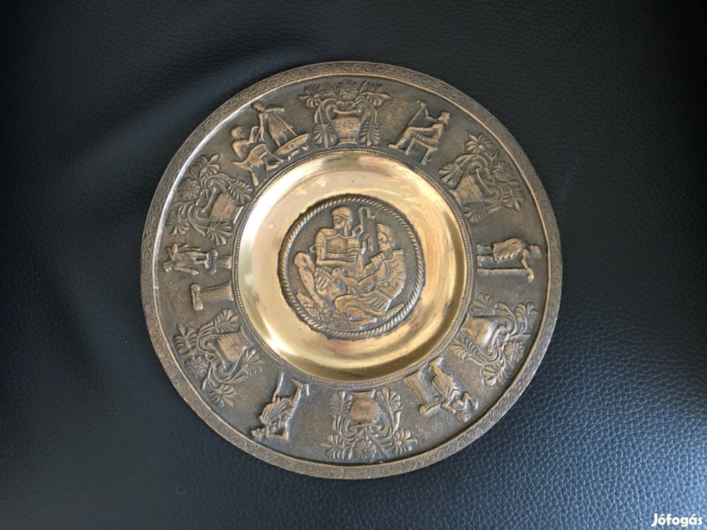 Retro régi réz vagy bronz dísz falitányér fali tányér eladó