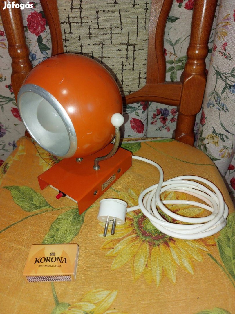 Retro régi ritka narancssárga fali gömb alakú lámpa Elektrofém ISZ