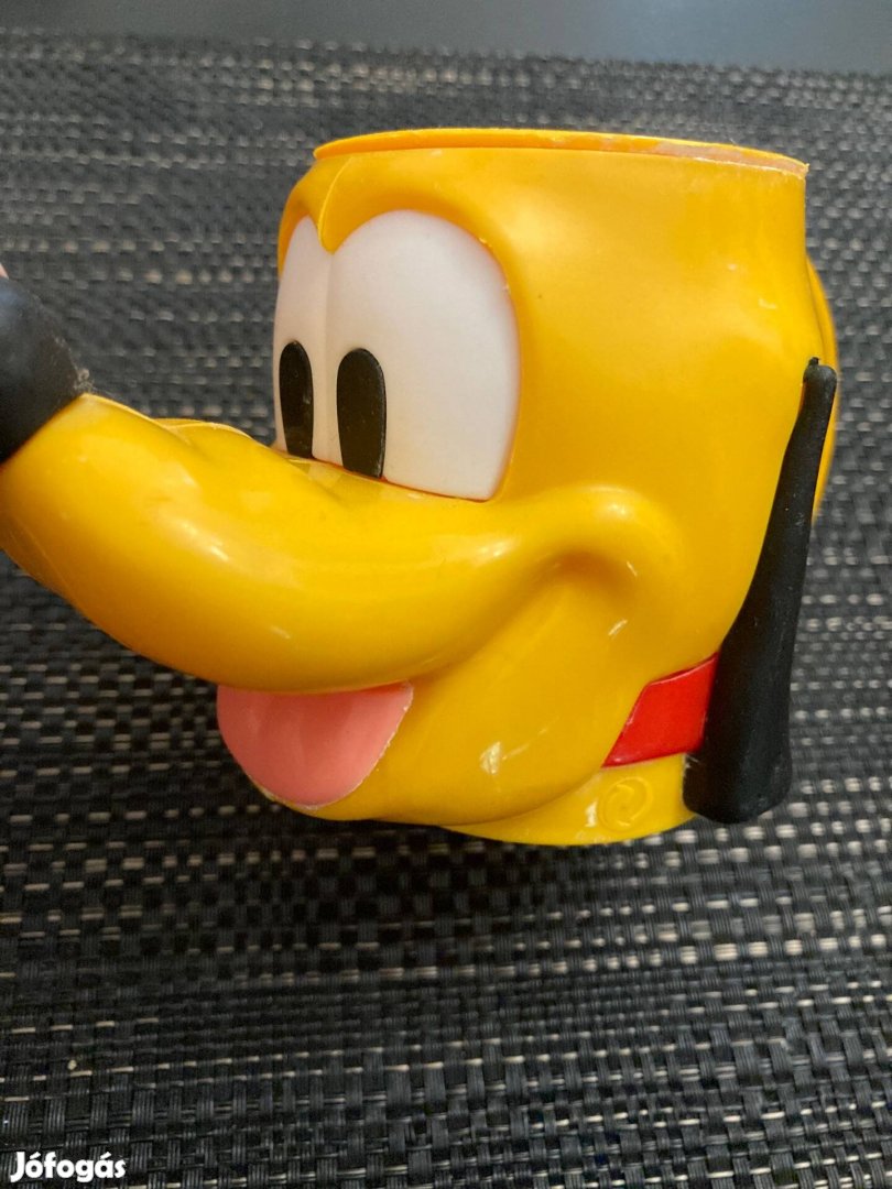 Retro régi sárga műanyag Disney Gooffy gyerek pohár bögre!