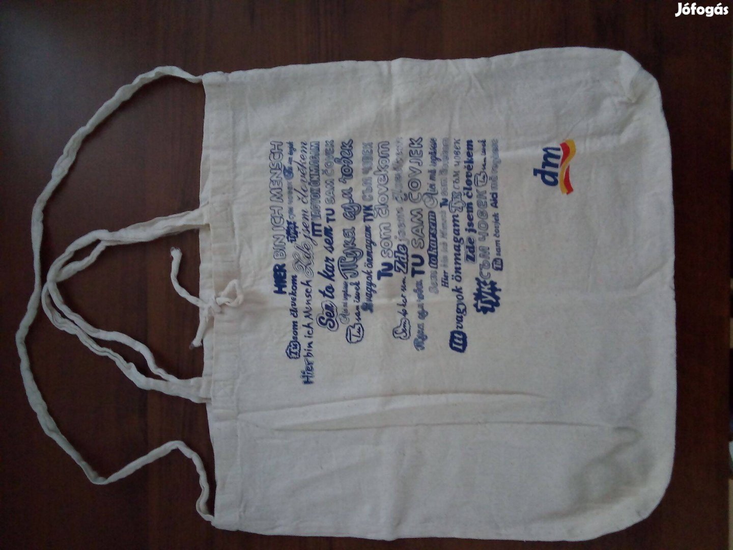 Retró ritkaság, dm logós szövet bevásárló táska.45x42cm