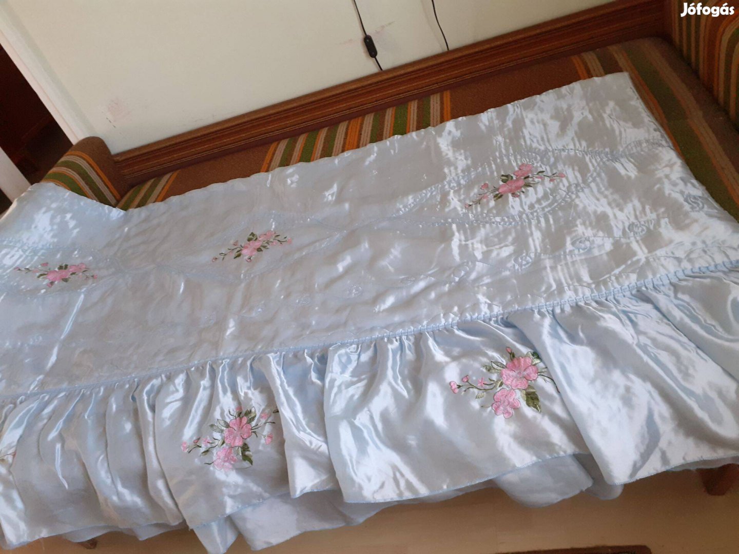 Retro selyem-hímzett ágytakaró hibátlan 220x200cm
