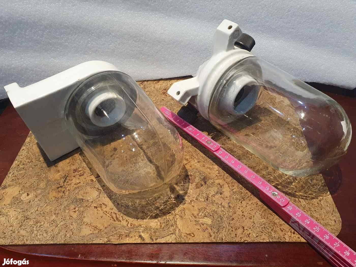 Retro súlyos darsche kőbányai porcelán fali istálló lámpák hibátlanok