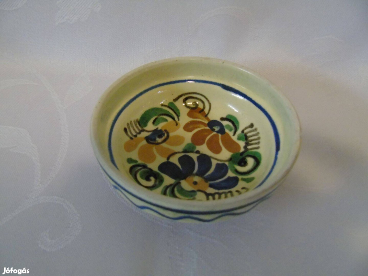 Retro szines,mázas népi kerámia kis kínáló tálak falitálak