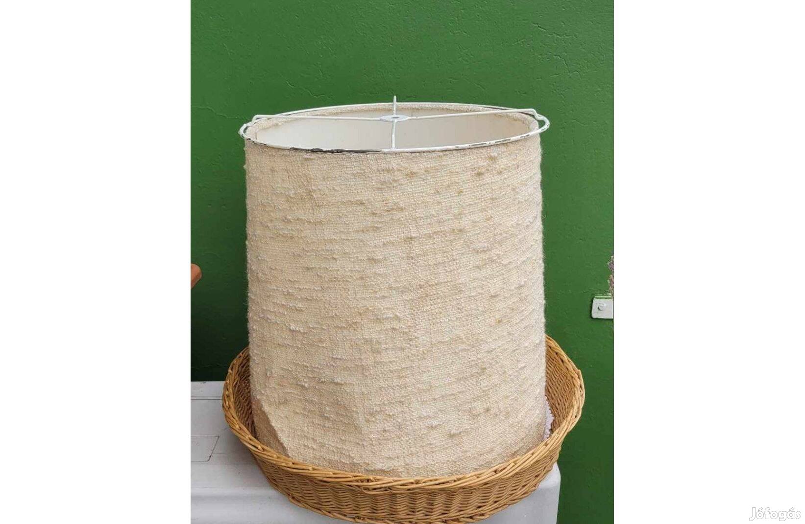 Retró szövet-műanyag fémkeretes lámpa búra