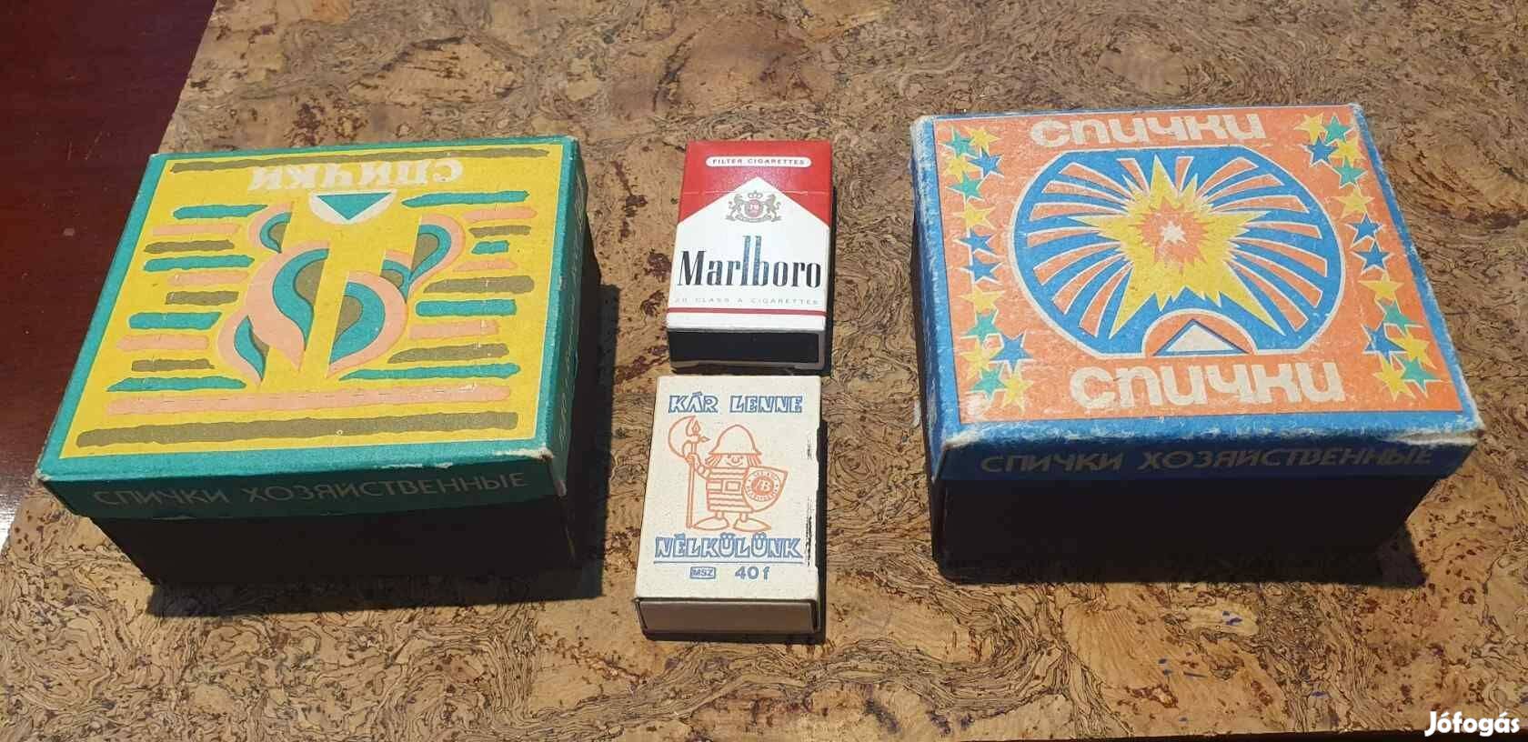 Retro szovjet gyufásdobozok együtt gyufa címke szocreál