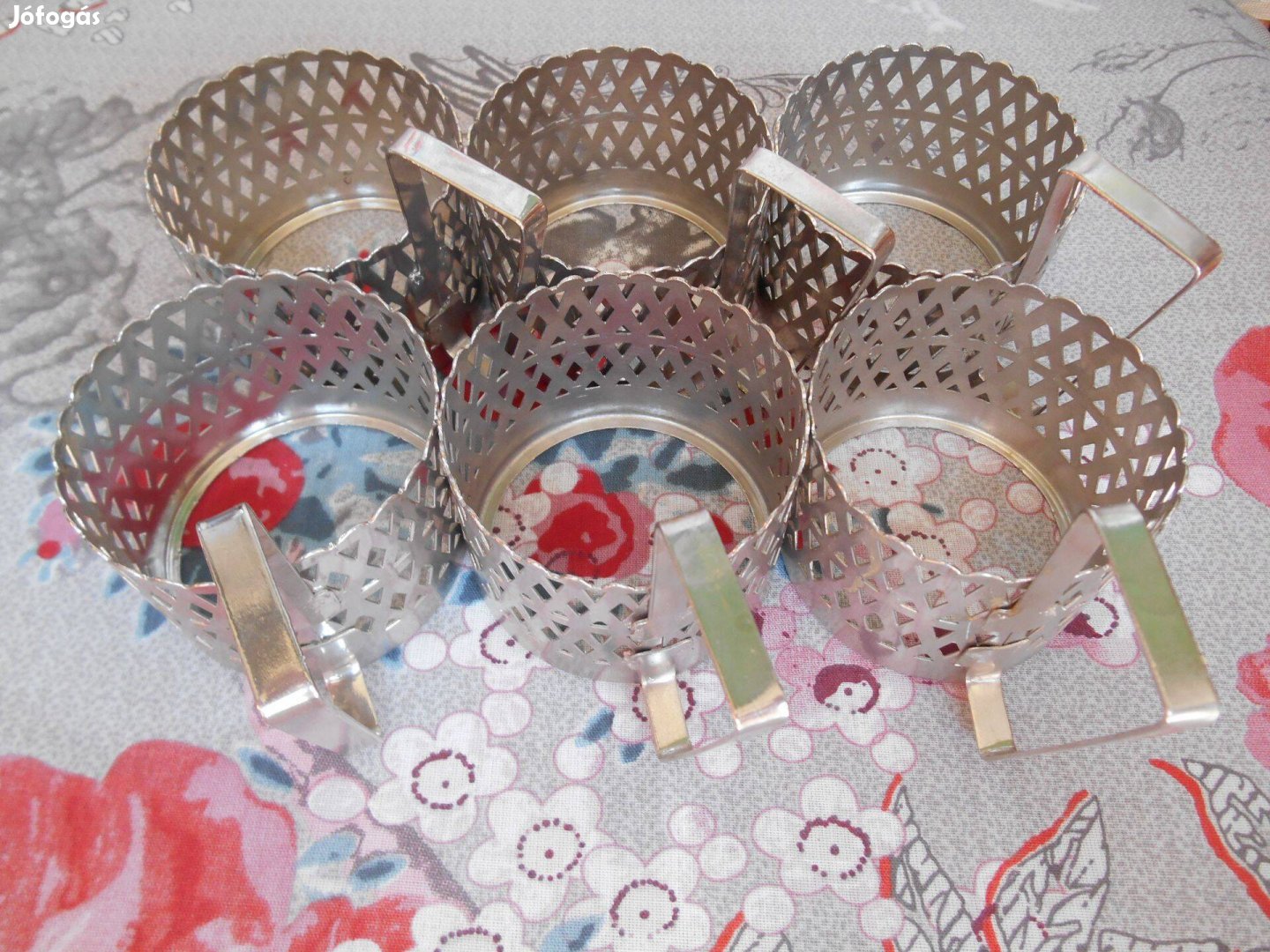 Retro szovjet teáspohár tartó készlet