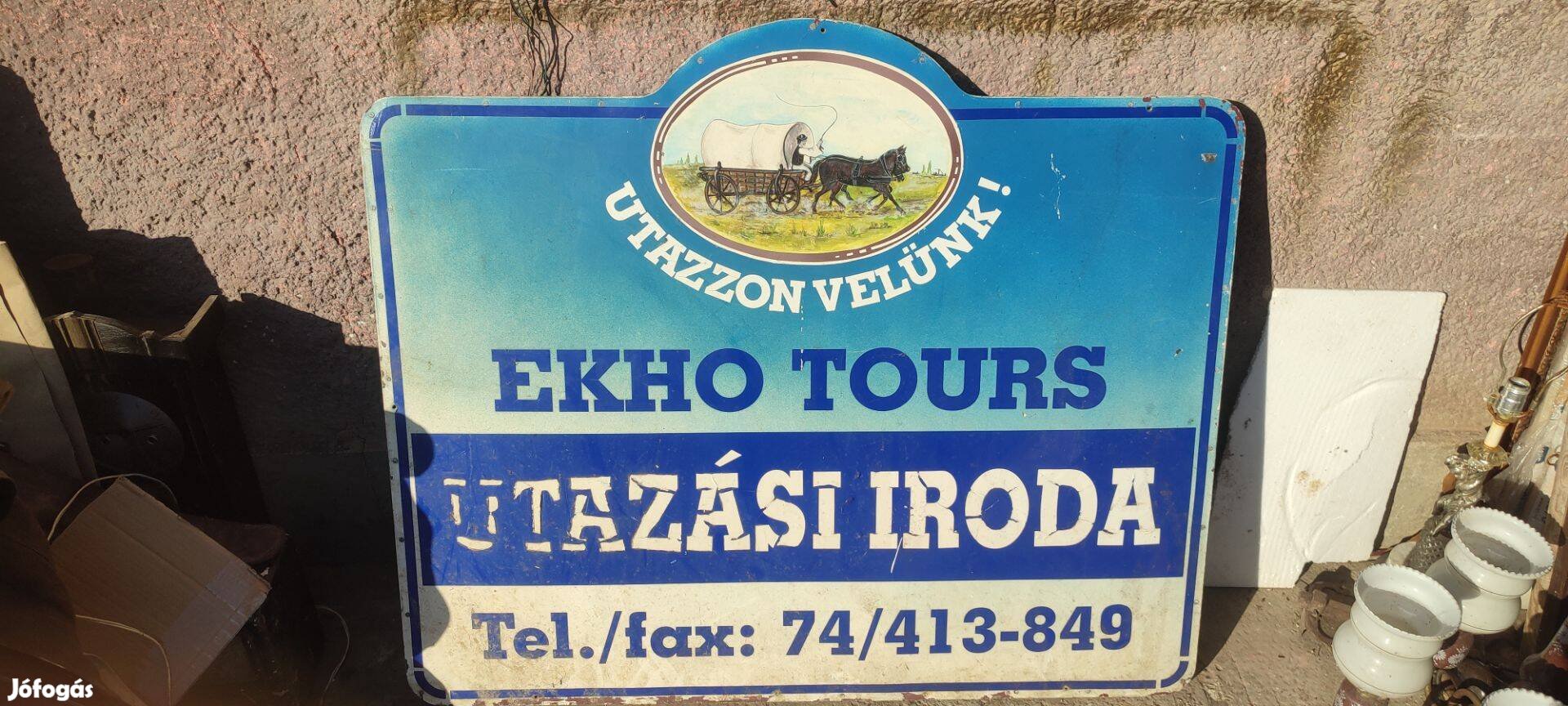 Retro utazási iroda reklám tábla , EKHO Tours