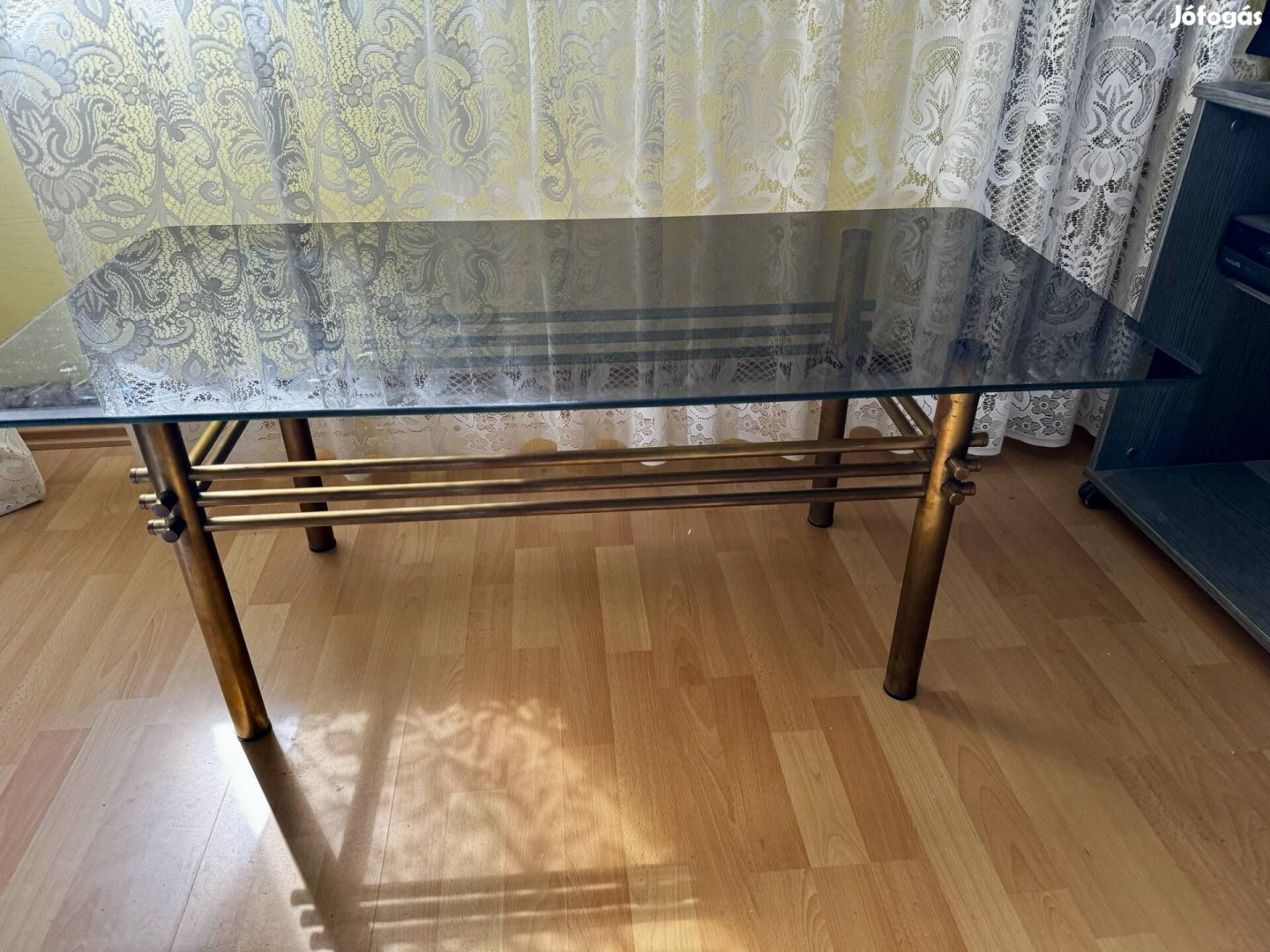 Retro üveg dohányzóasztal eladó