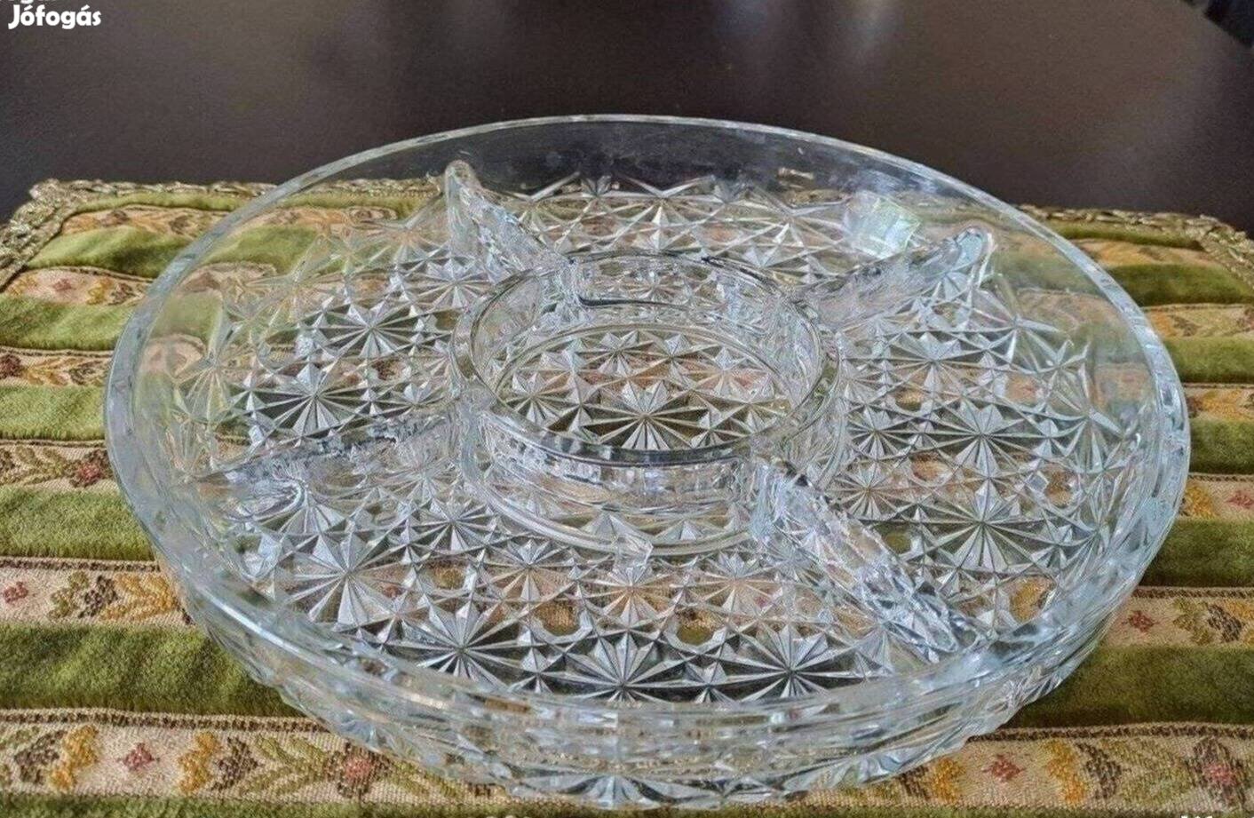 Retro üveg kínáló 25 cm