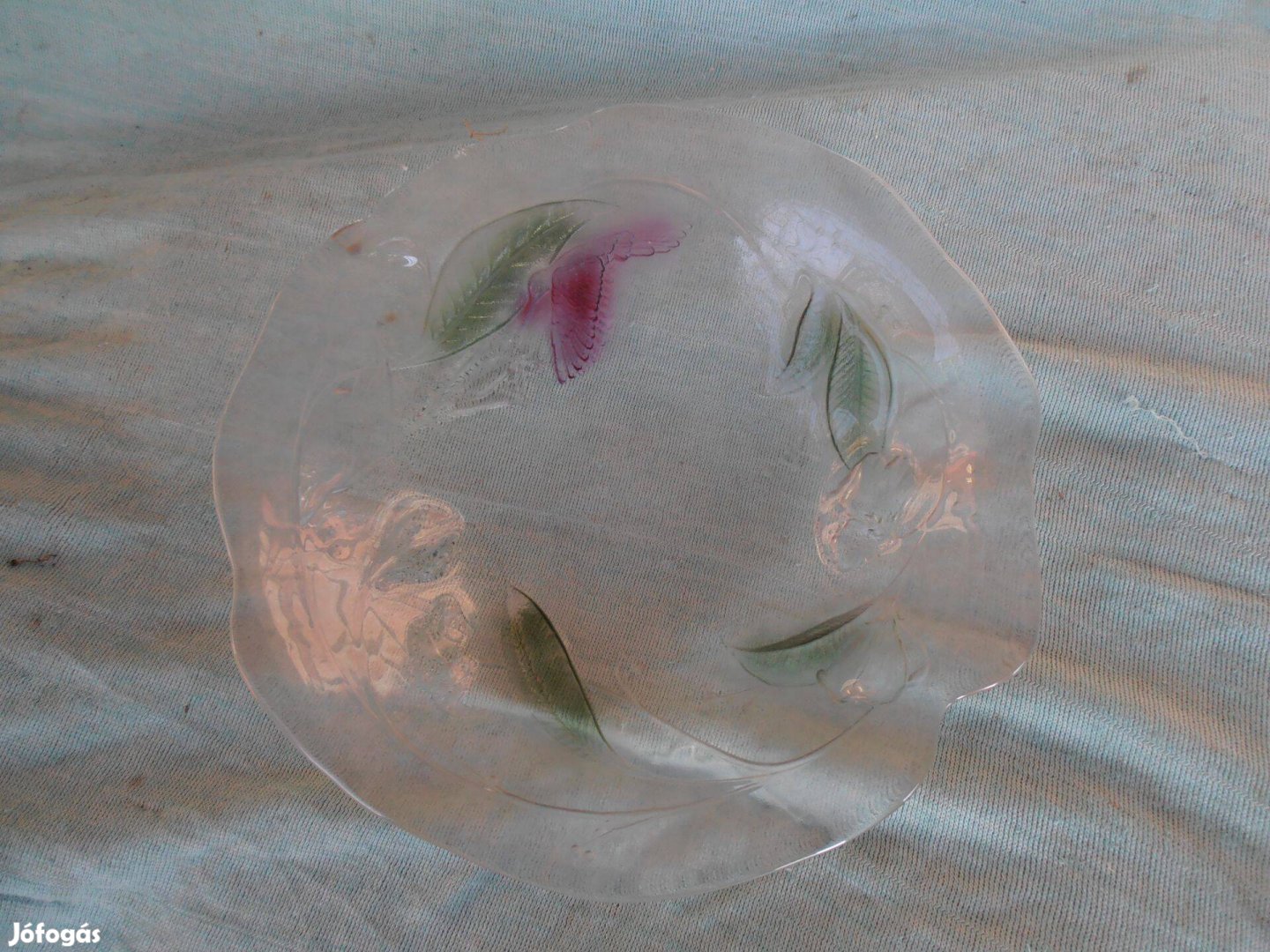 Retró üvegtál, gyümölcstál, kínáló tál 1500 ftdbLenti